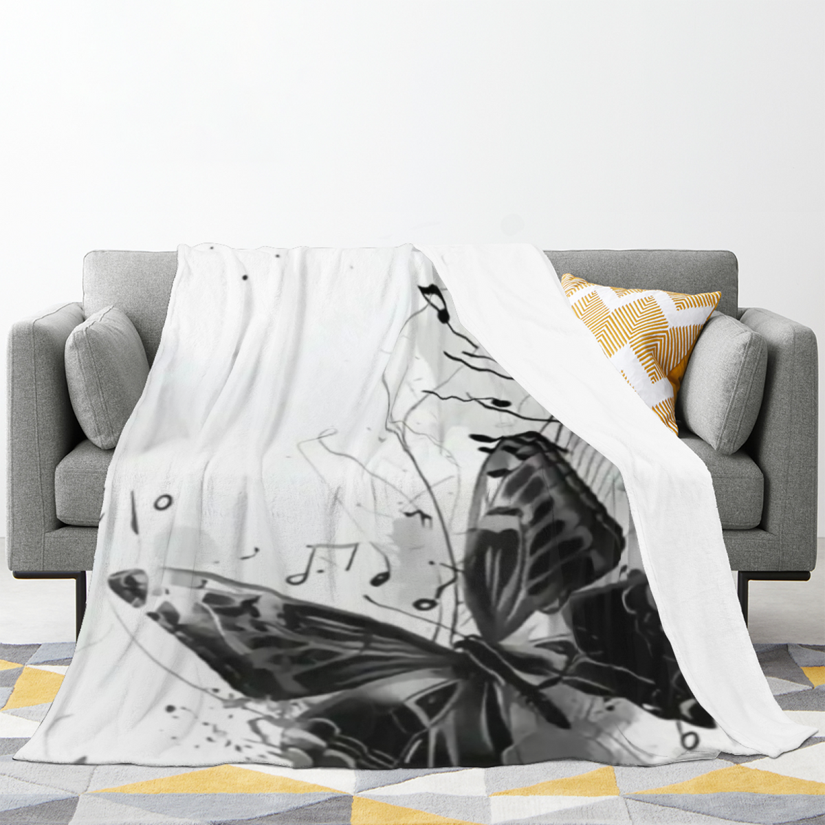 Electric Galaxy Inspired Flannel Sofa Throw ¨C Earthy Neutral Palette