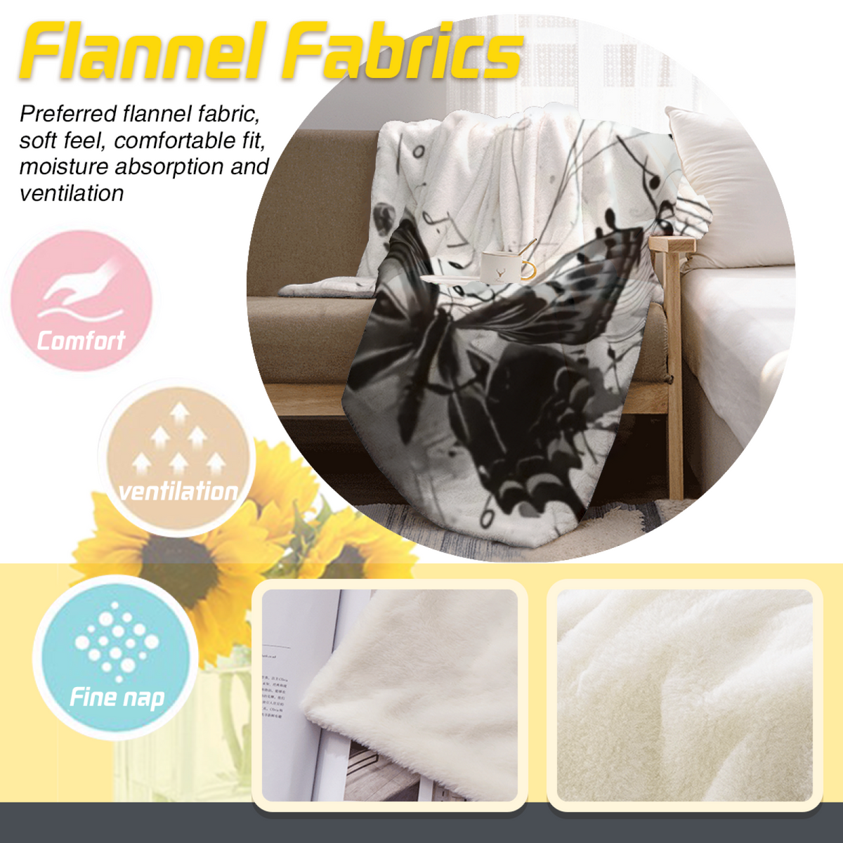 Electric Galaxy Inspired Flannel Sofa Throw ¨C Earthy Neutral Palette
