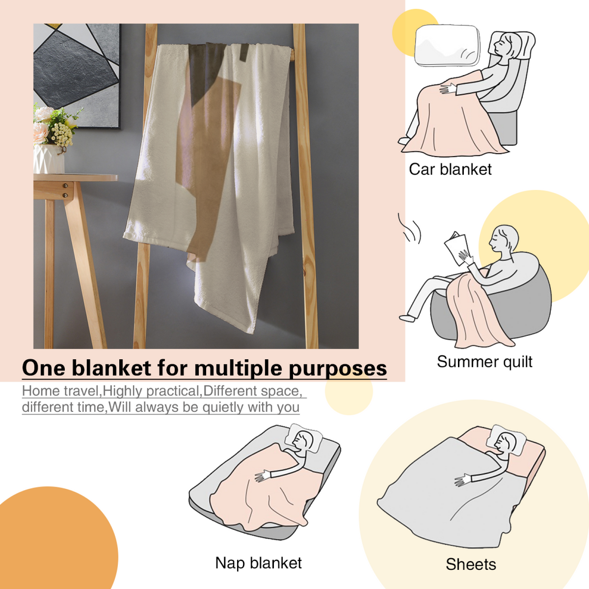 Marigold & Vista Playful Graphic All-Season Flannel Blanket