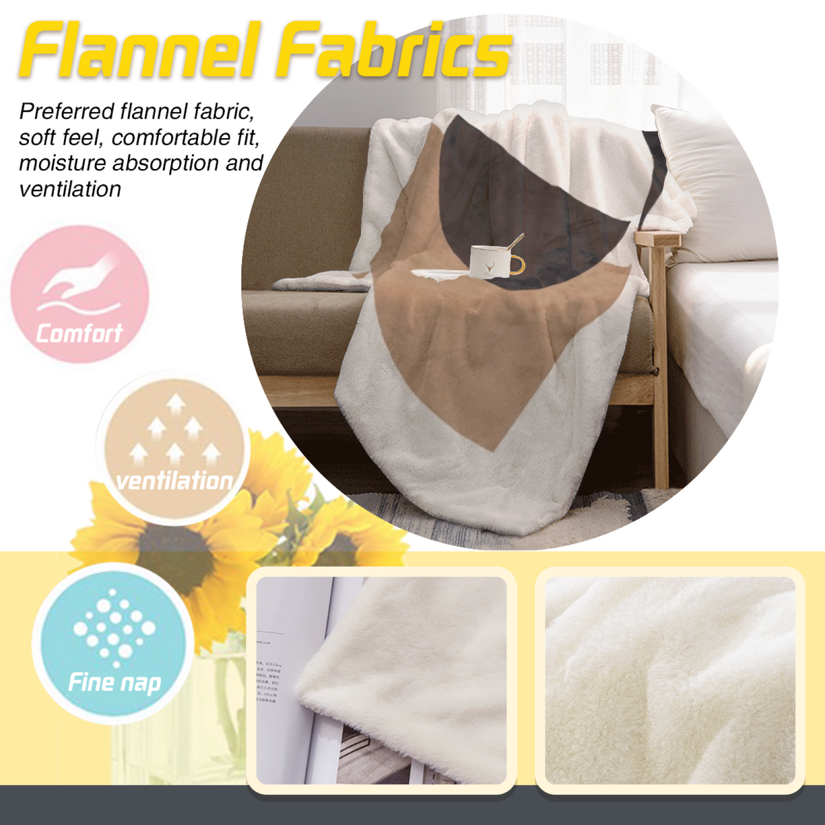 Marigold & Vista Playful Graphic All-Season Flannel Blanket