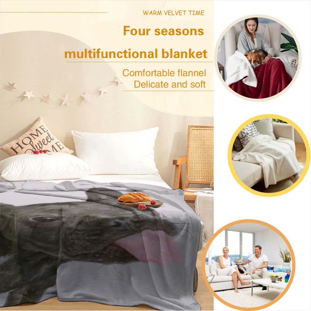 Terracotta Rhythm Soft Neutral Art Plush Flannel Throw