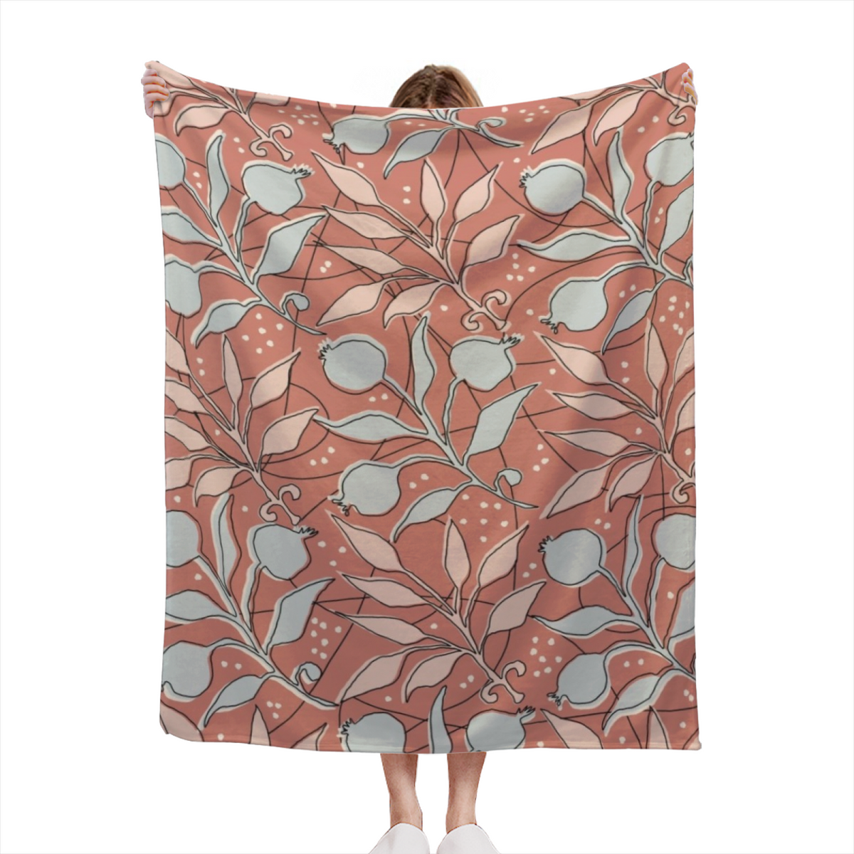 Cinnamon Treasure Home Accent Lightweight Flannel Throw ¨C Warm Coral
