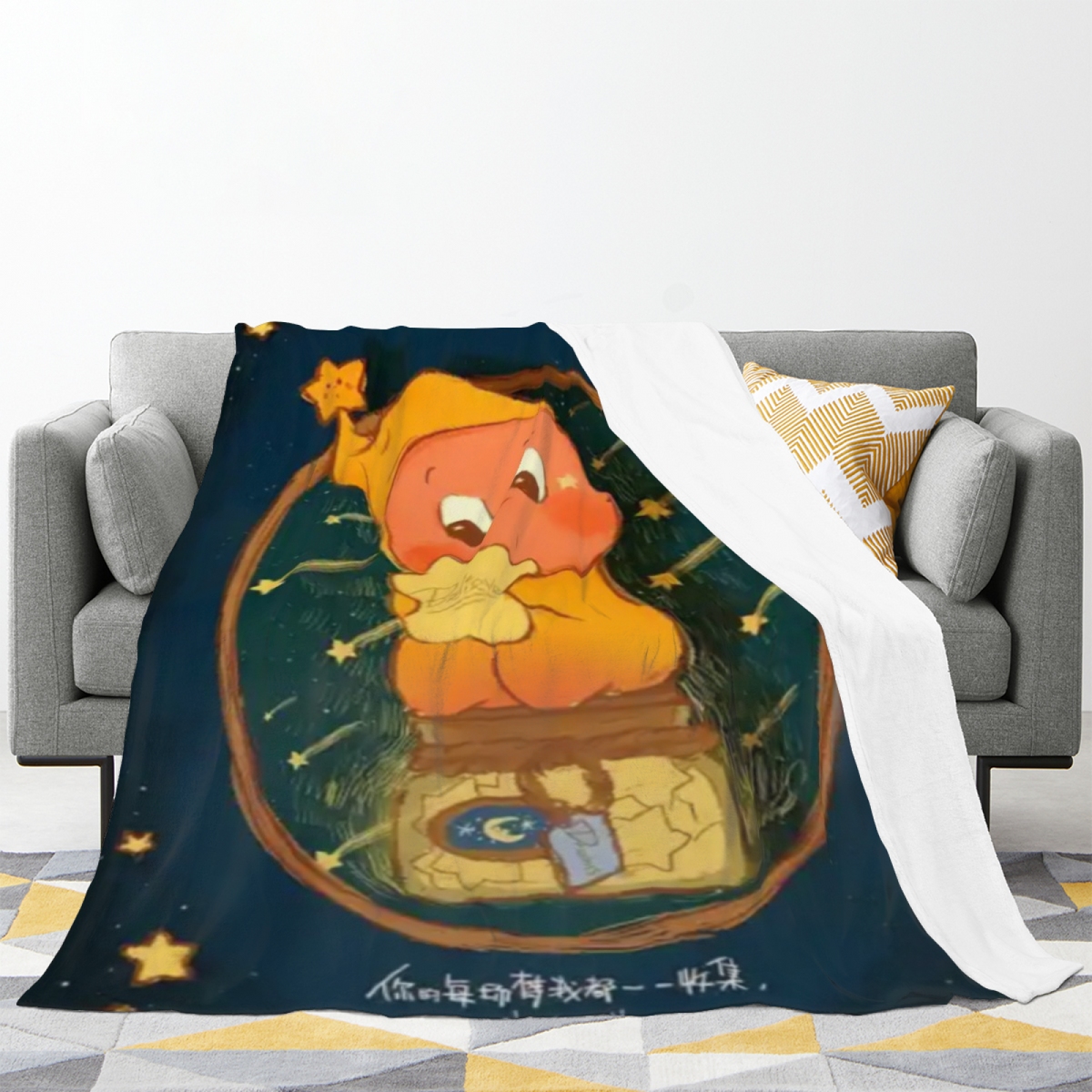 Decorative Flannel Blanket with Harvest Solstice Cozy Cottage Artwork