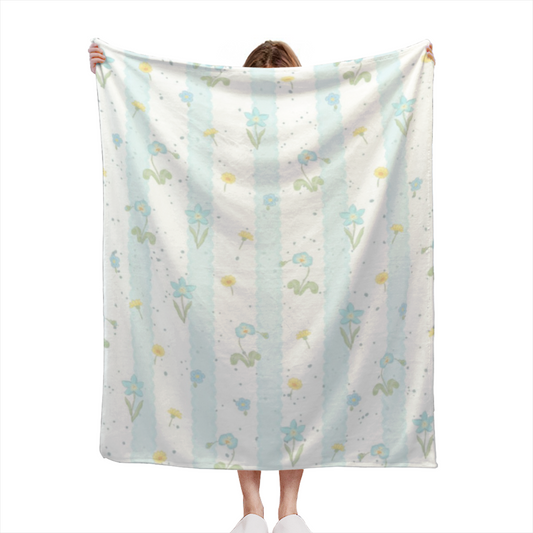 Heather Vista Creamy Ivory Modern Art Decorative Flannel Blanket