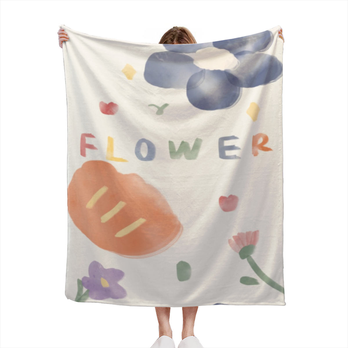 Amber Drift Ivory Art All-Season Flannel Blanket