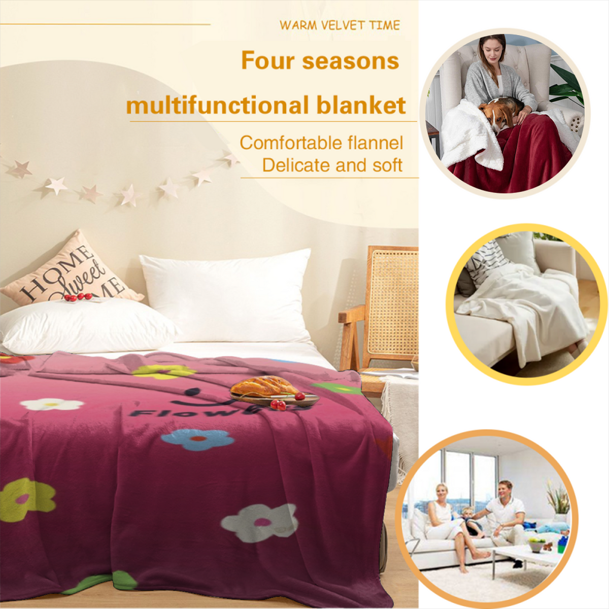 Azure Odyssey Soft Neutral Expressive Soft Flannel Blanket