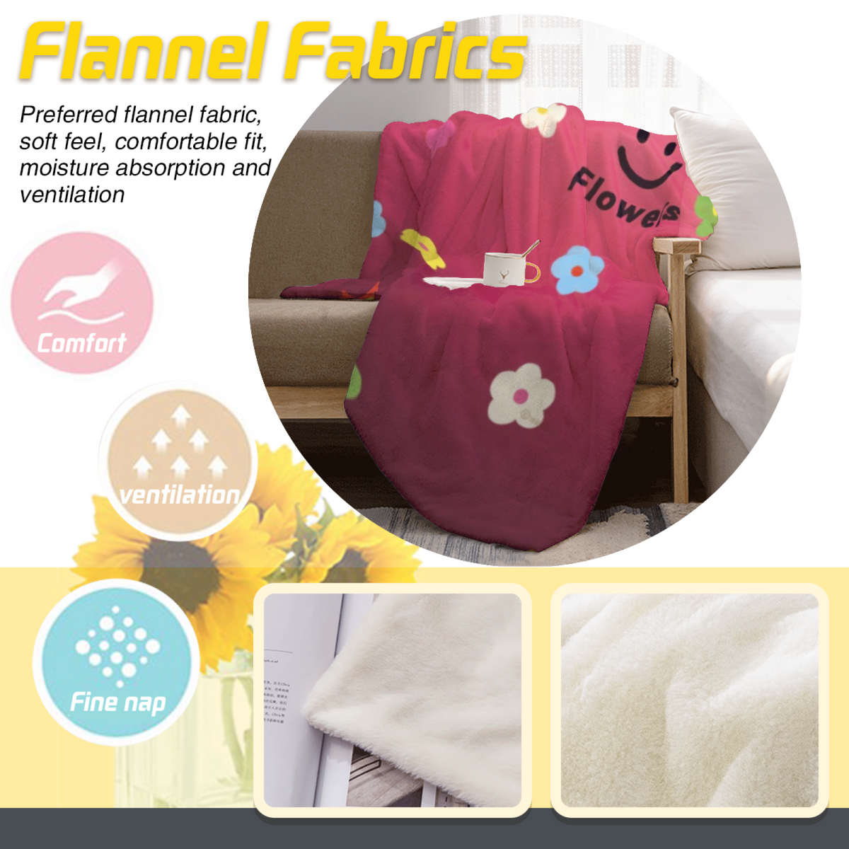 Azure Odyssey Soft Neutral Expressive Soft Flannel Blanket