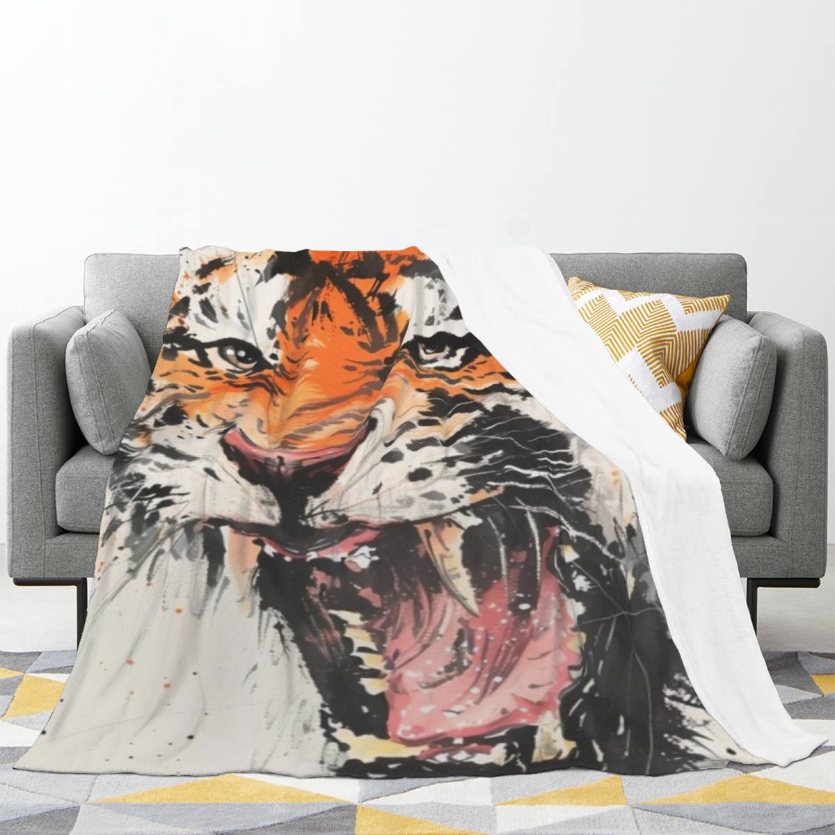 Juniper Glow Soft Neutral Art Lightweight Flannel Throw