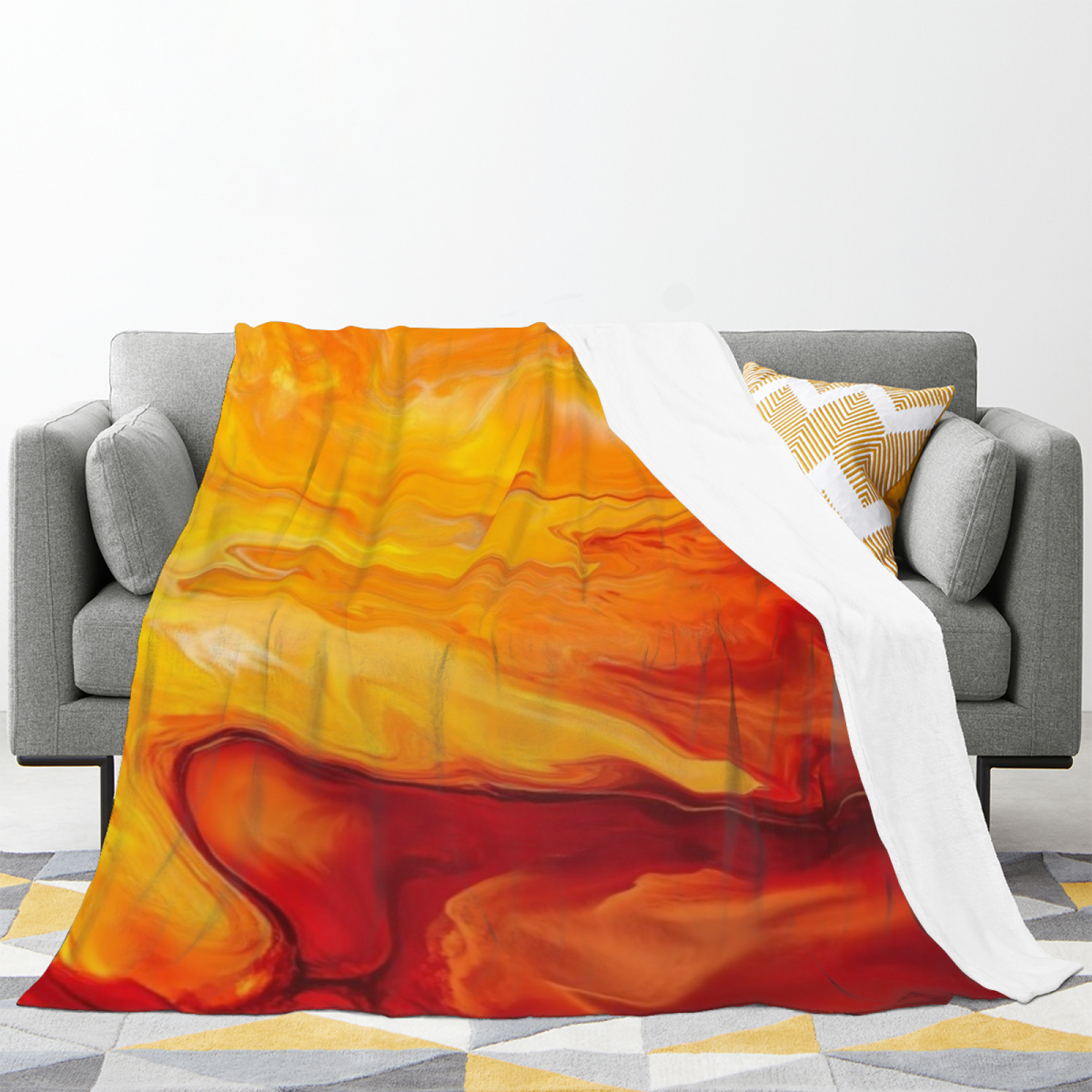 Cedar Rhythm Soft Neutral Modern Decorative Flannel Blanket