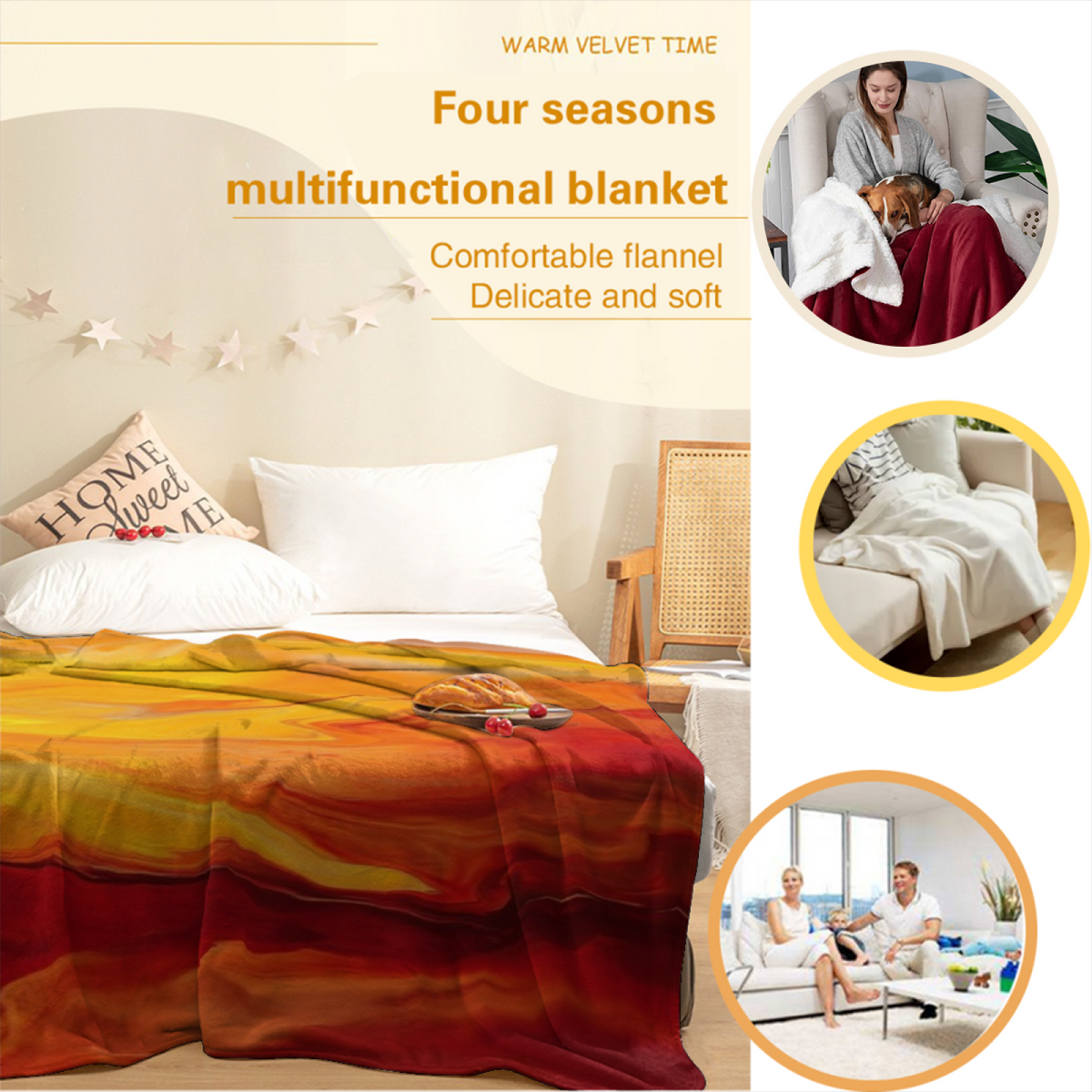 Cedar Rhythm Soft Neutral Modern Decorative Flannel Blanket