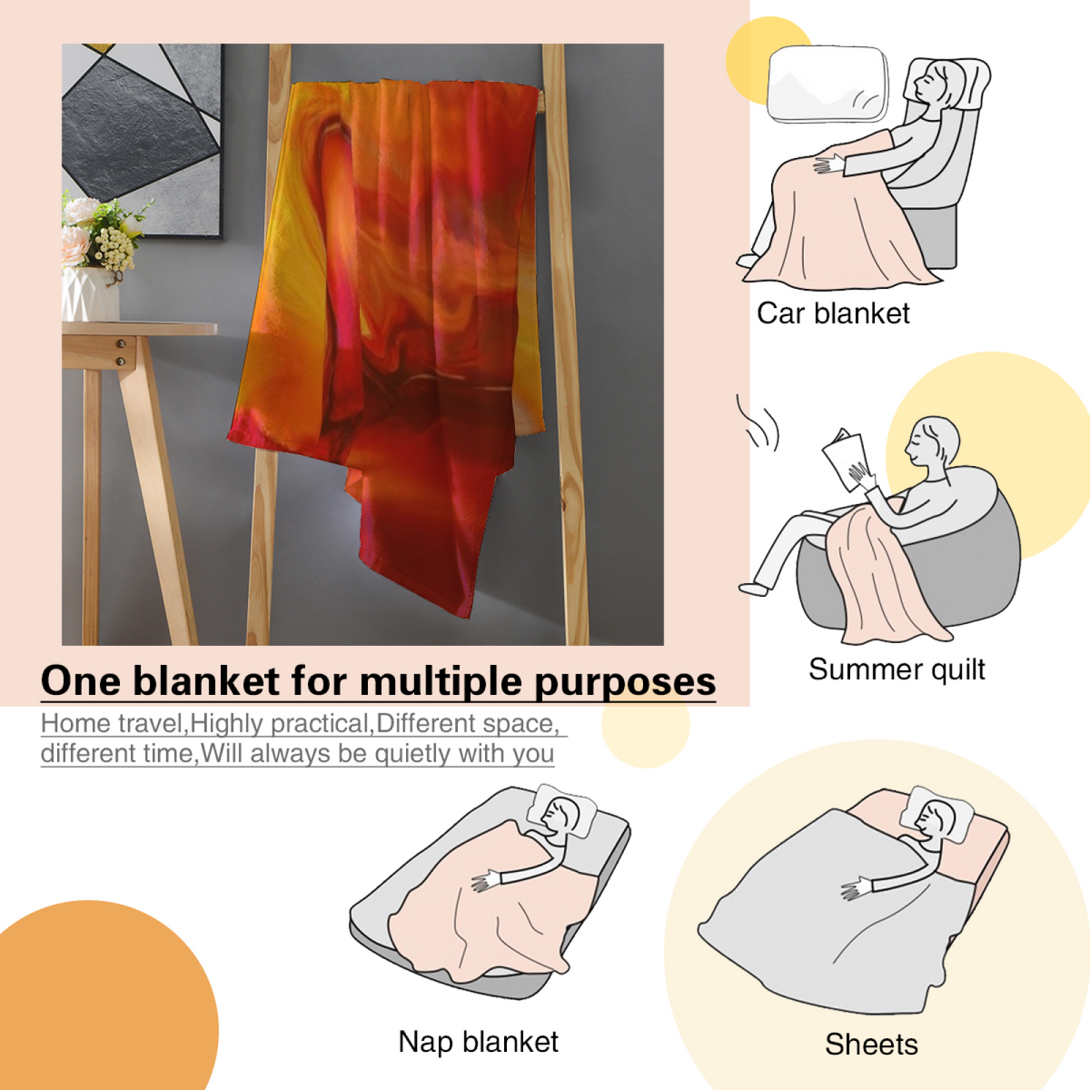 Cedar Rhythm Soft Neutral Modern Decorative Flannel Blanket