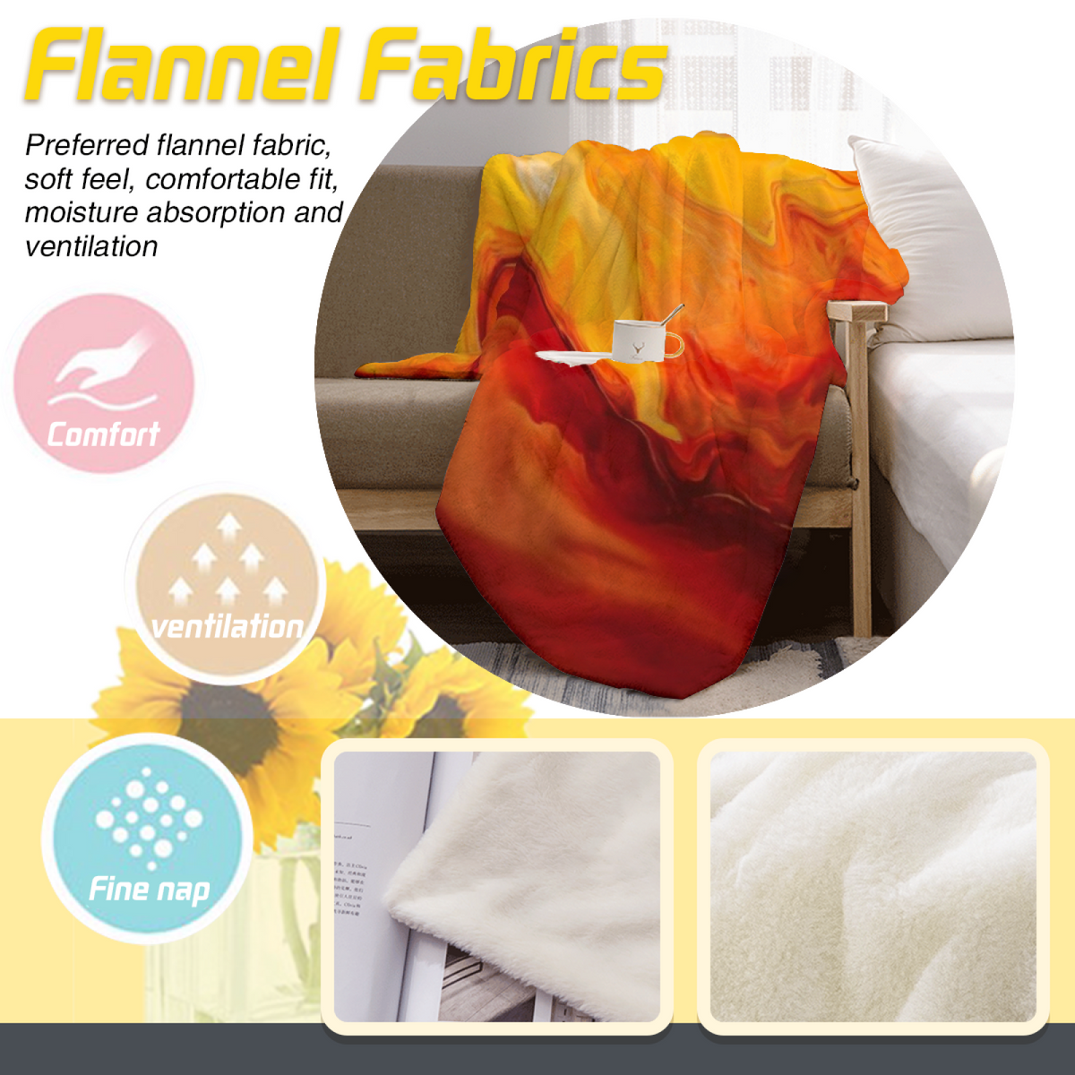 Cedar Rhythm Soft Neutral Modern Decorative Flannel Blanket