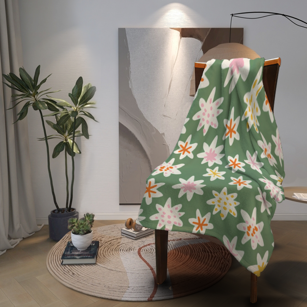 Holiday Gift Santa Lightweight Flannel Throw