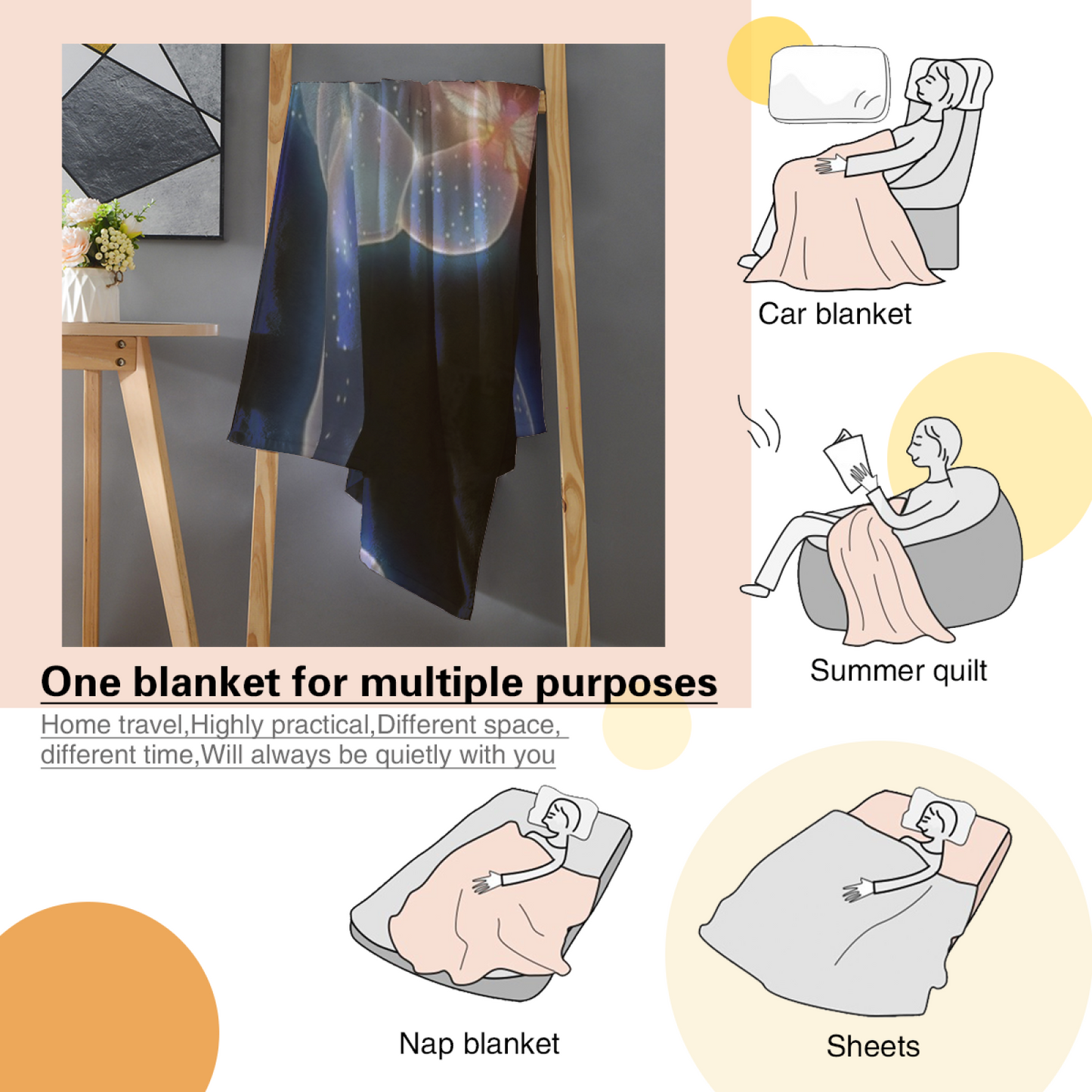 Modern Artistic Throw Blanket ¨C Colorful Printed Decorative Home Blanket