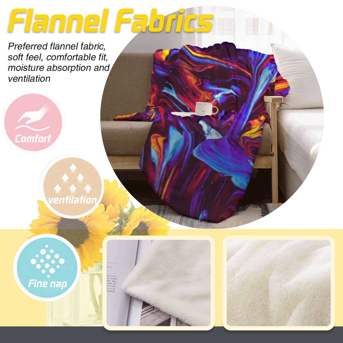 Earthy Neutral Radiant Arbor Lightweight Flannel Throw ¨C Contemporary Pattern