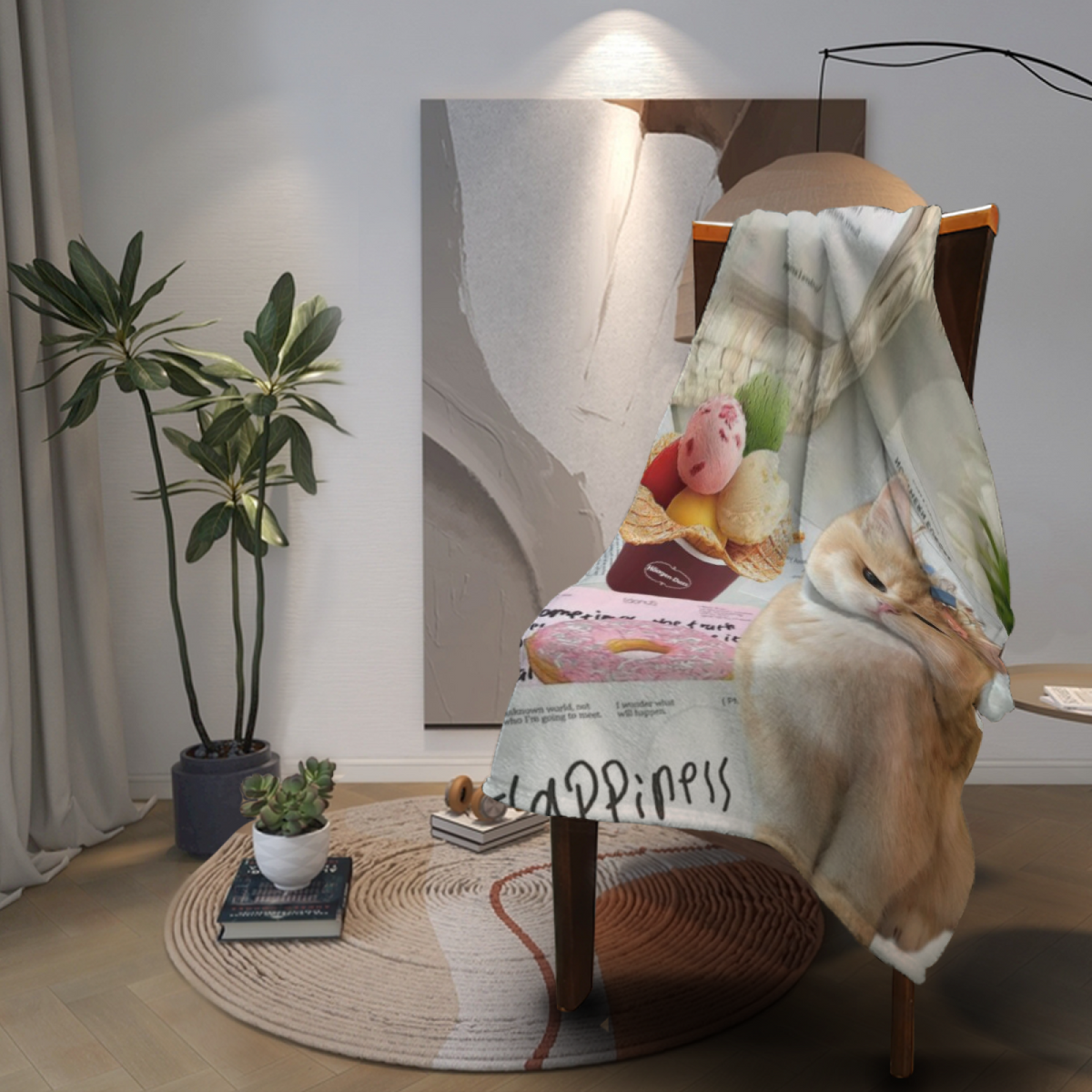 Mossy Nectar Inspired Flannel Sofa Throw ¨C Pastel Multicolor Palette