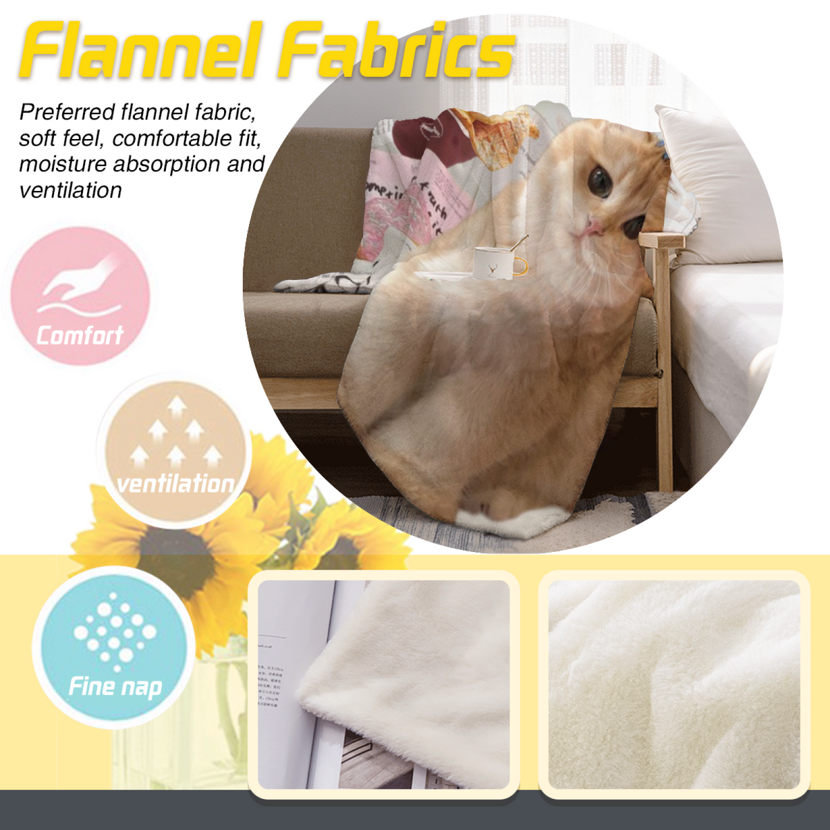 Mossy Nectar Inspired Flannel Sofa Throw ¨C Pastel Multicolor Palette