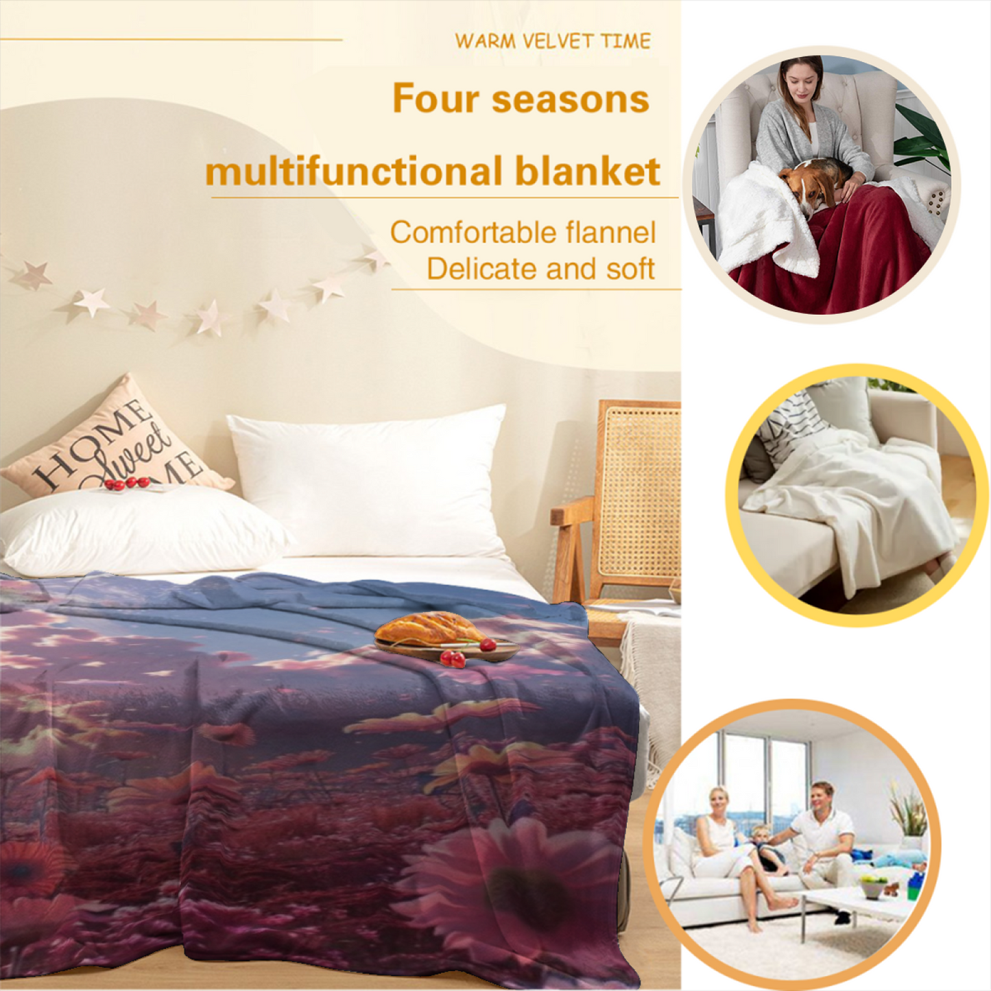 Modern Decorative Graphic Throw Blanket ¨C Stylish Artistic Cozy Blanket
