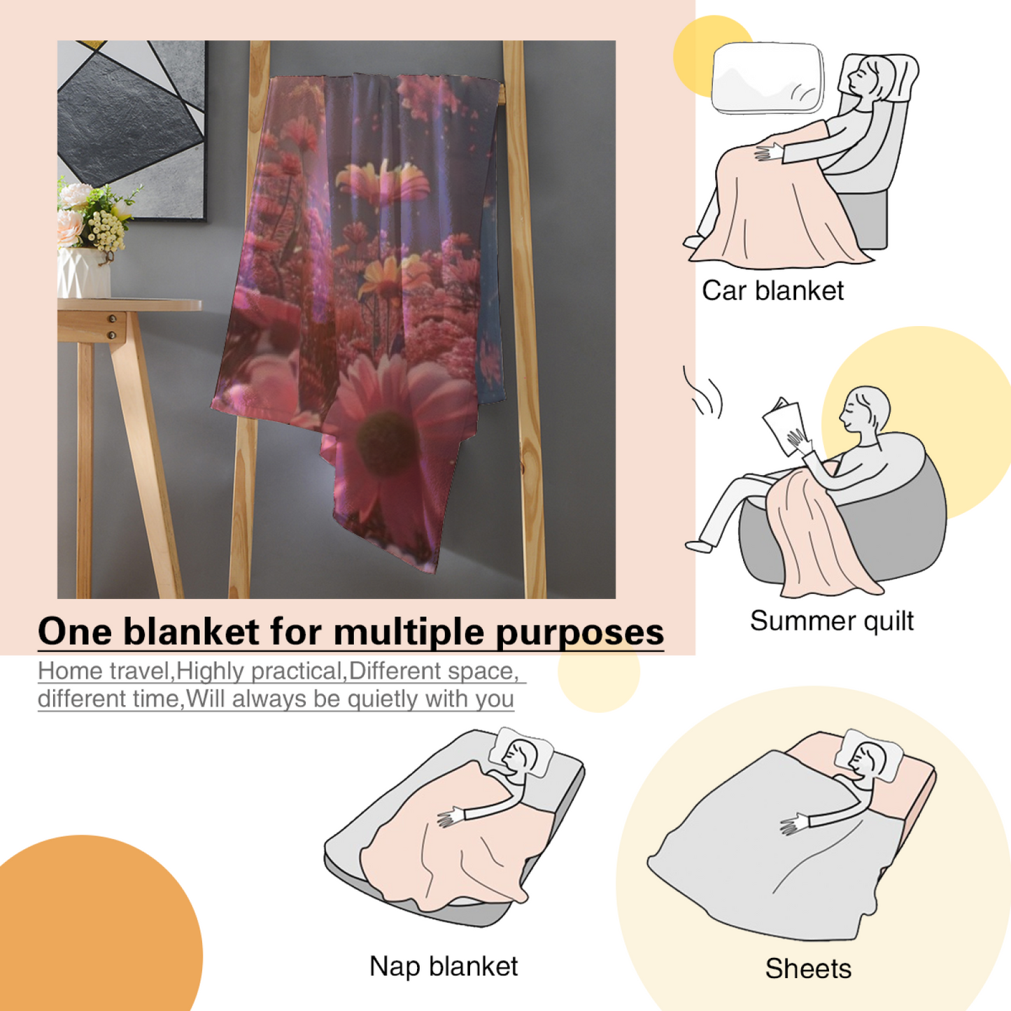 Modern Decorative Graphic Throw Blanket ¨C Stylish Artistic Cozy Blanket