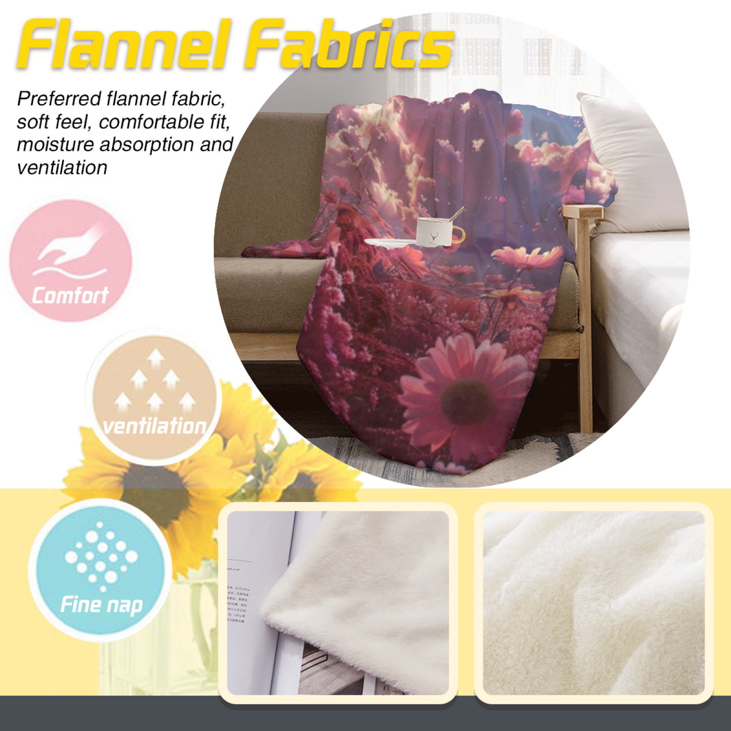 Modern Decorative Graphic Throw Blanket ¨C Stylish Artistic Cozy Blanket