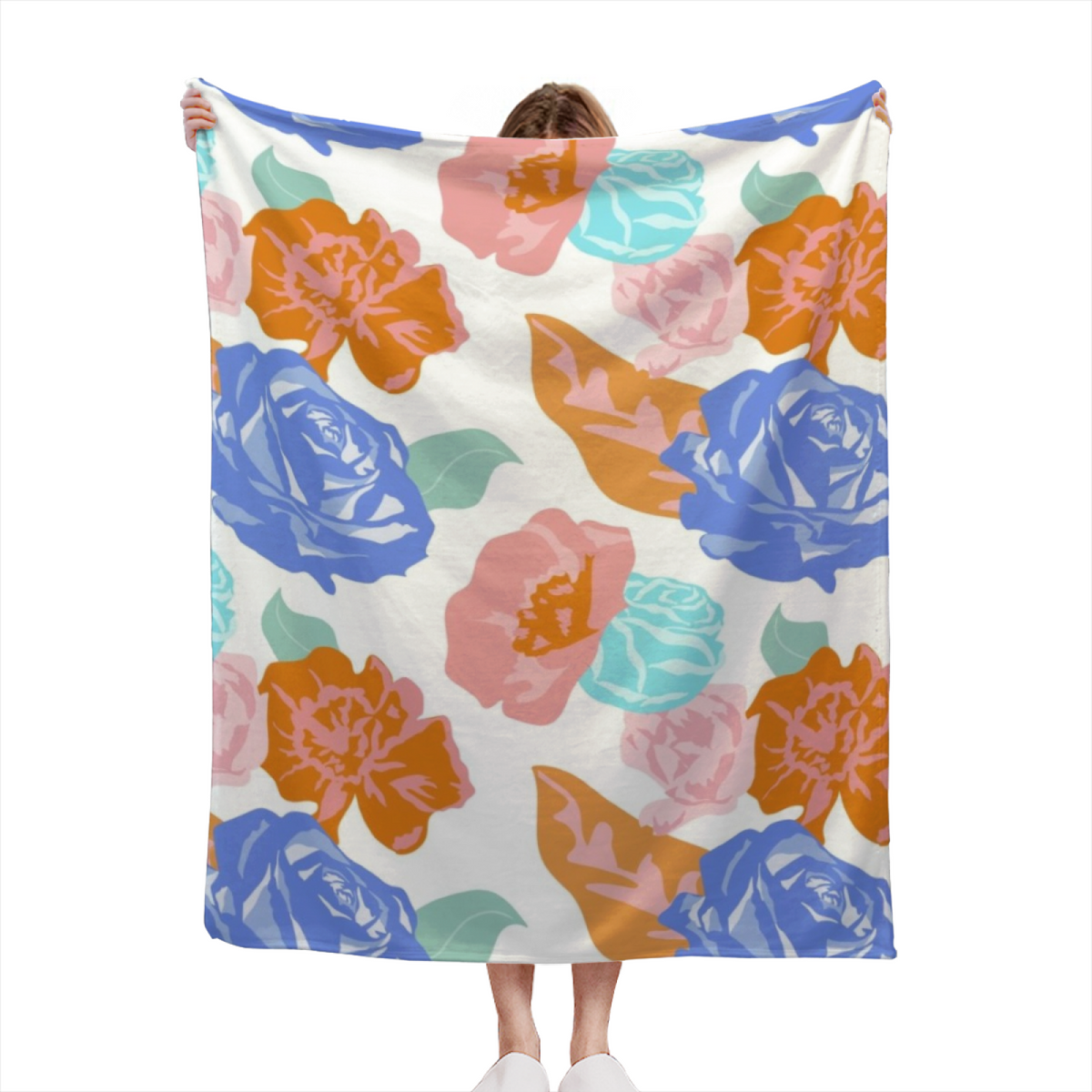 Evergreen & Carnival Playful Graphic Plush Flannel Throw