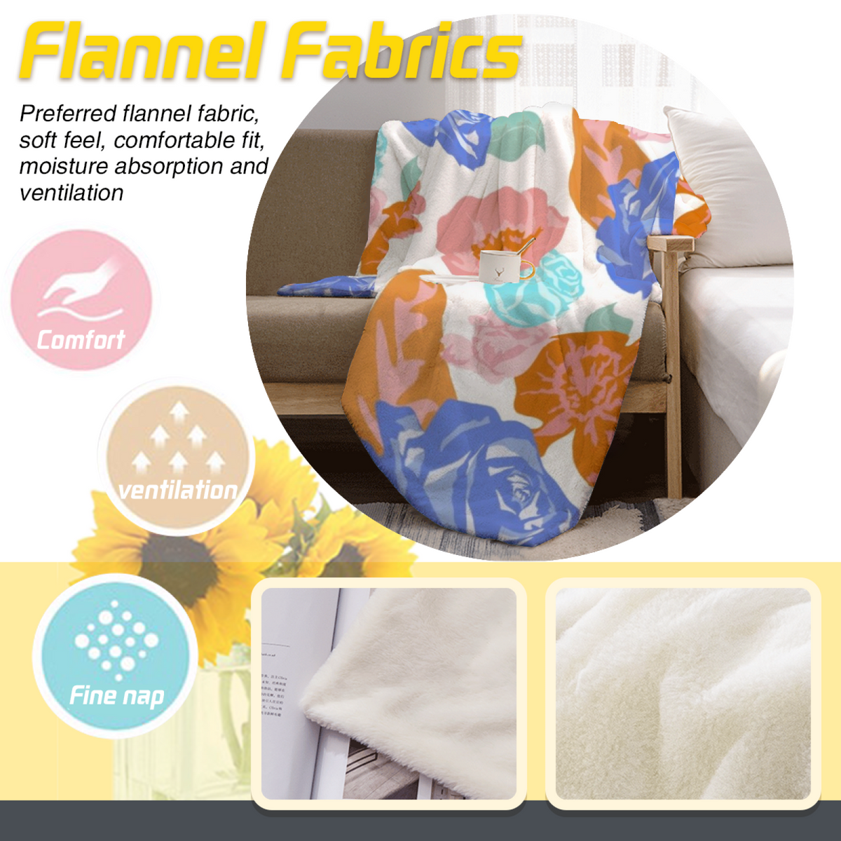 Evergreen & Carnival Playful Graphic Plush Flannel Throw