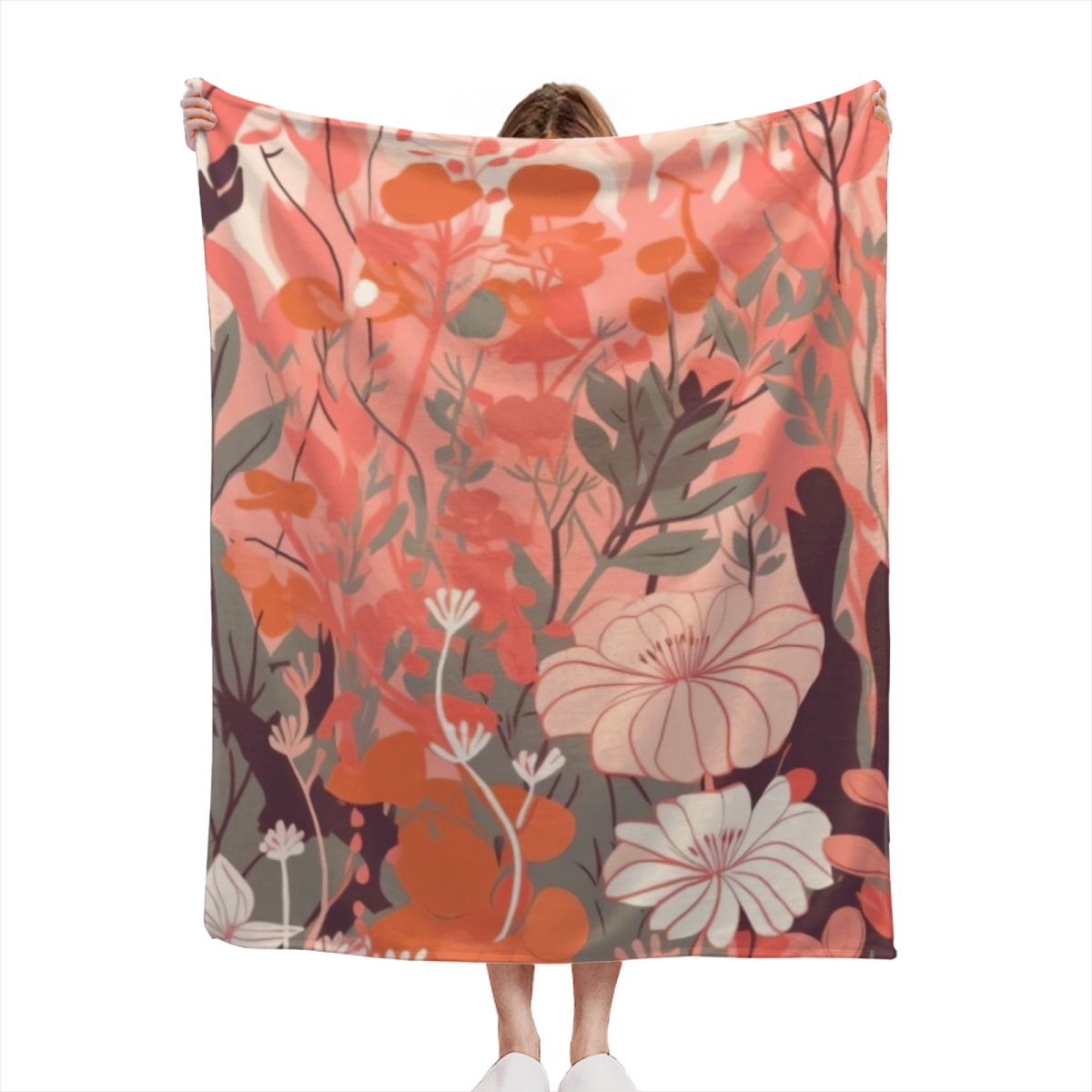 Artistic Blush Pink Amber Muse Plush Flannel Throw