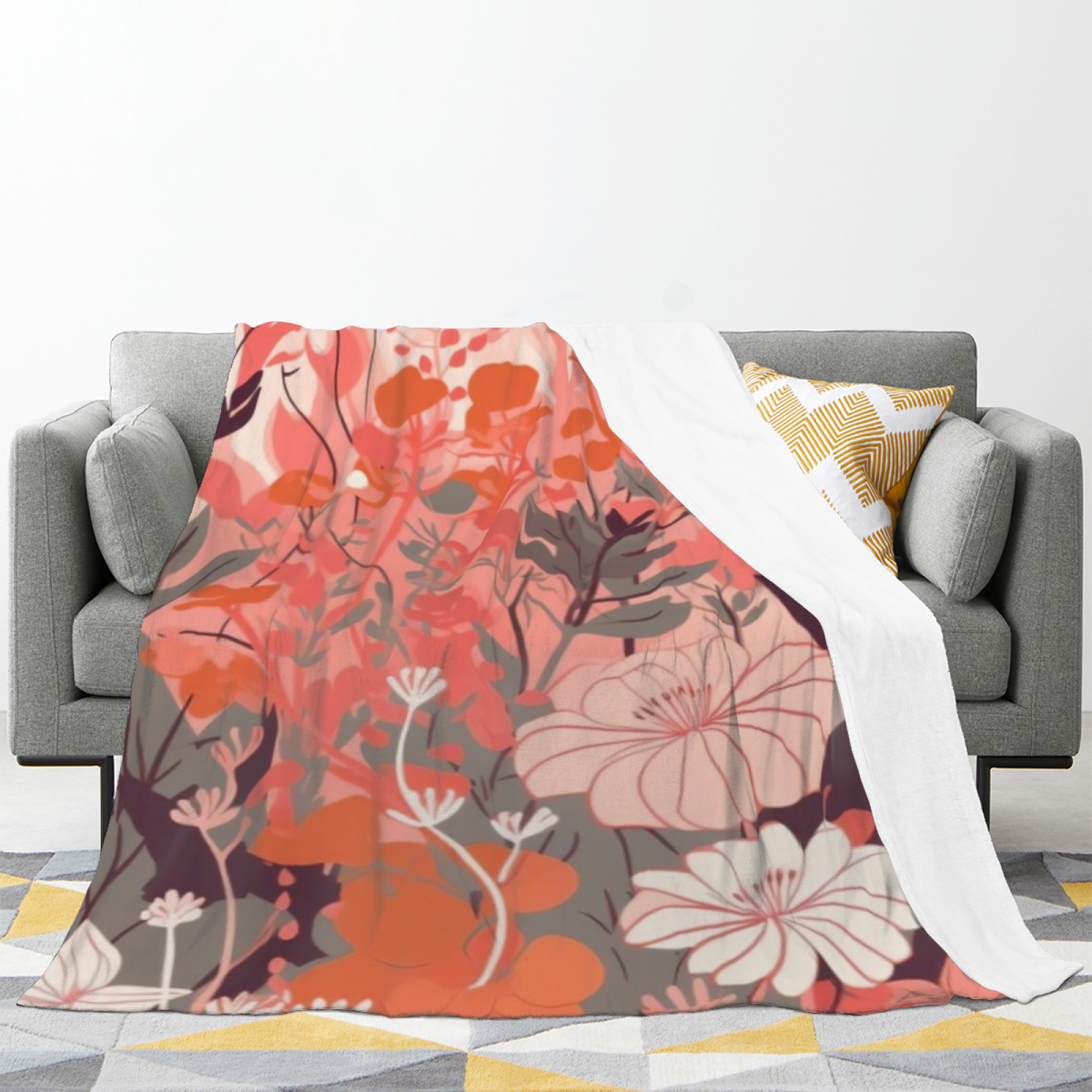Artistic Blush Pink Amber Muse Plush Flannel Throw