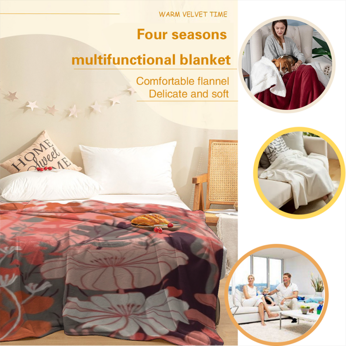 Artistic Blush Pink Amber Muse Plush Flannel Throw