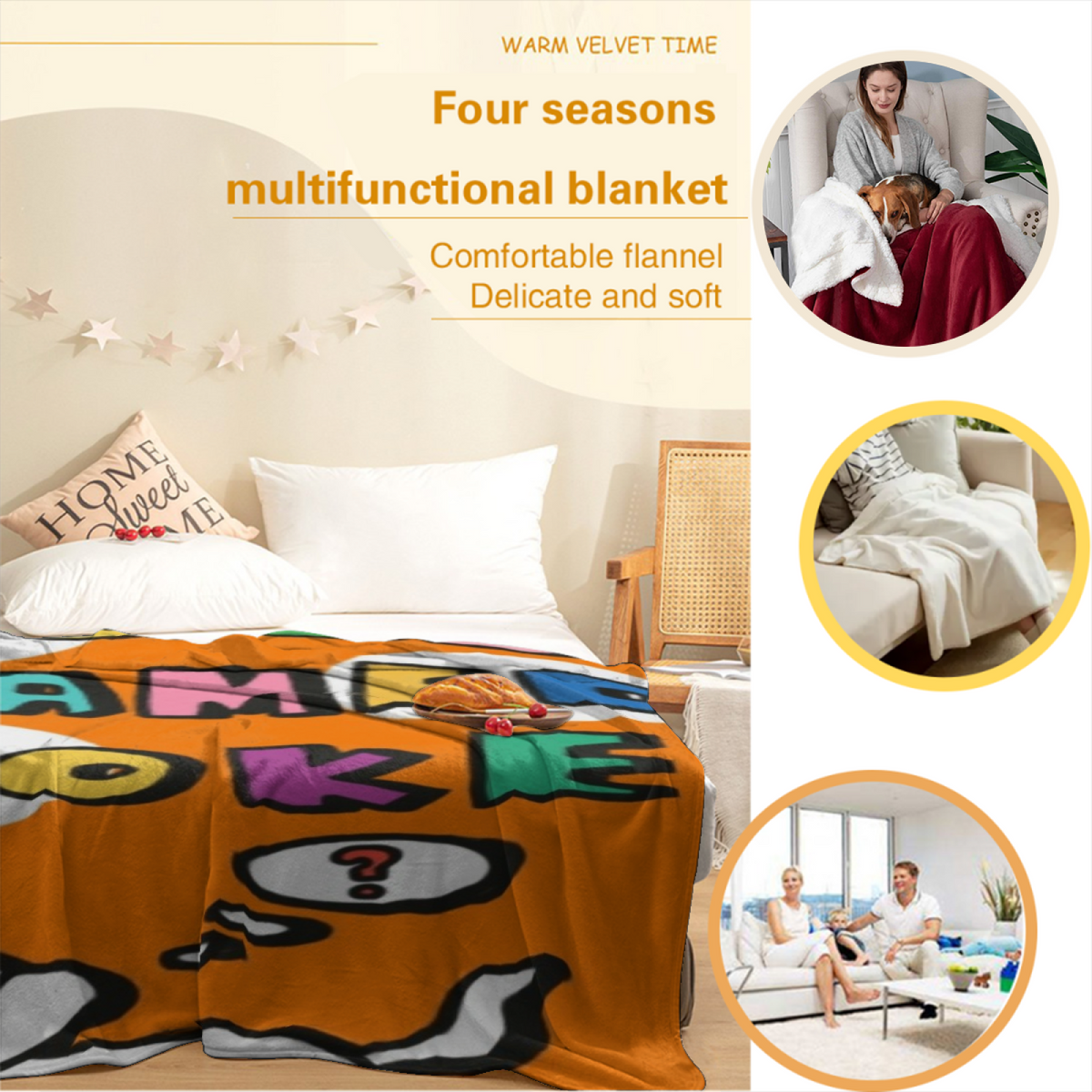Decorative Flannel Blanket with Hazy Solstice Cozy Cottage Artwork