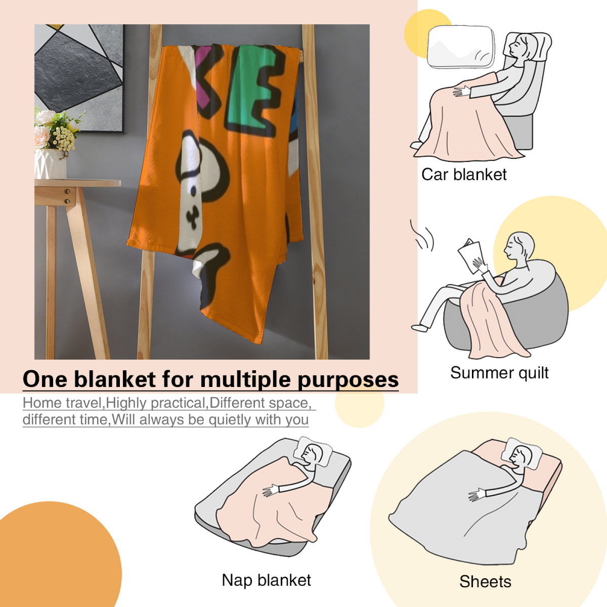 Decorative Flannel Blanket with Hazy Solstice Cozy Cottage Artwork