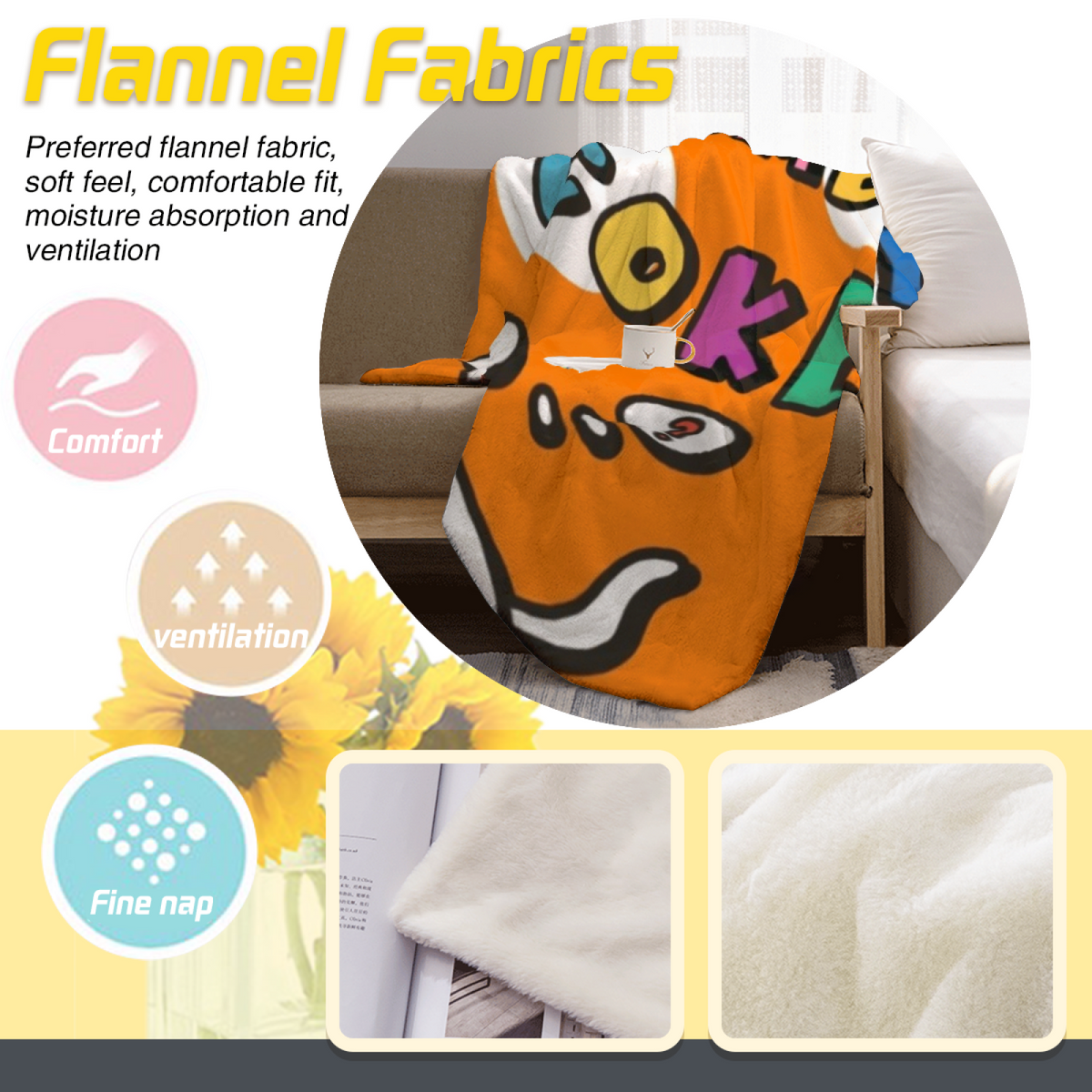 Decorative Flannel Blanket with Hazy Solstice Cozy Cottage Artwork
