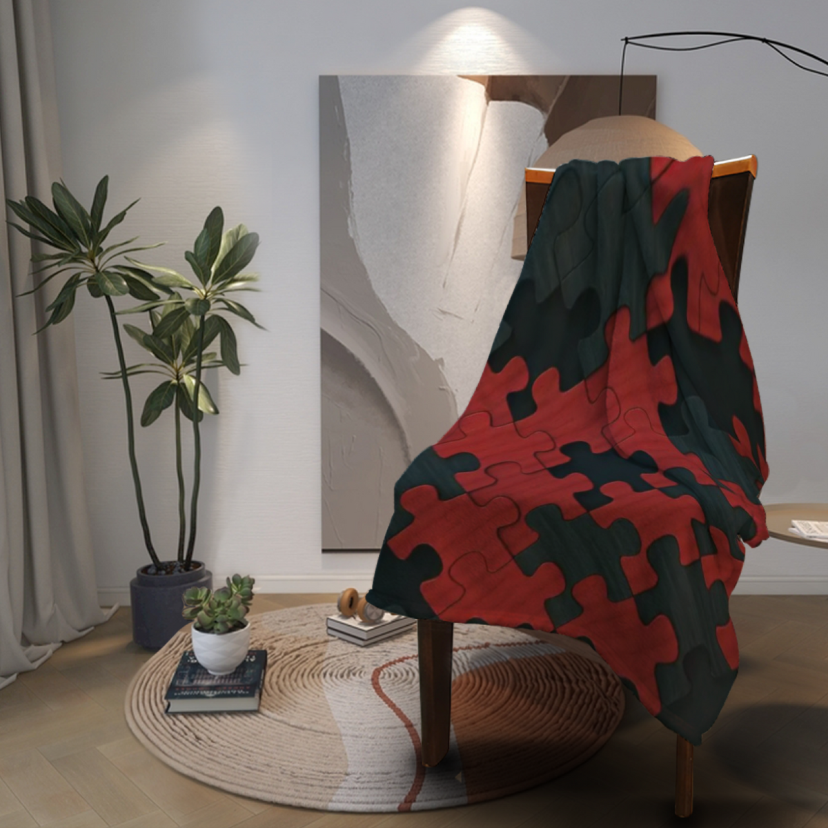 Earthy Neutral Evergreen Wonder Lightweight Flannel Throw ¨C Contemporary Pattern