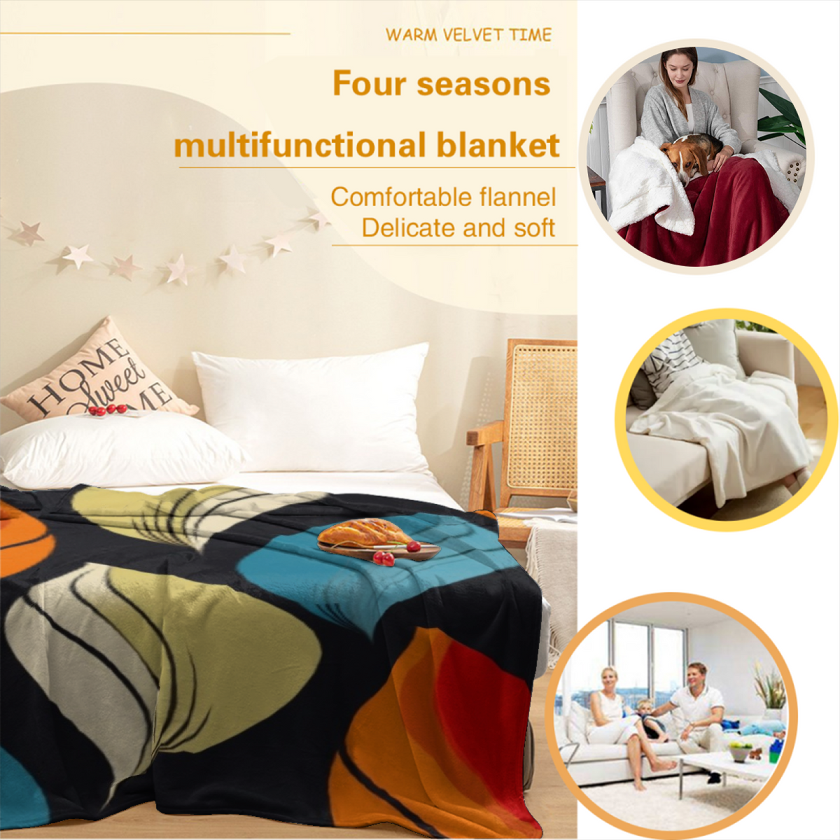 Misty Galaxy Rich Multicolor Modern Art Decorative Flannel Blanket