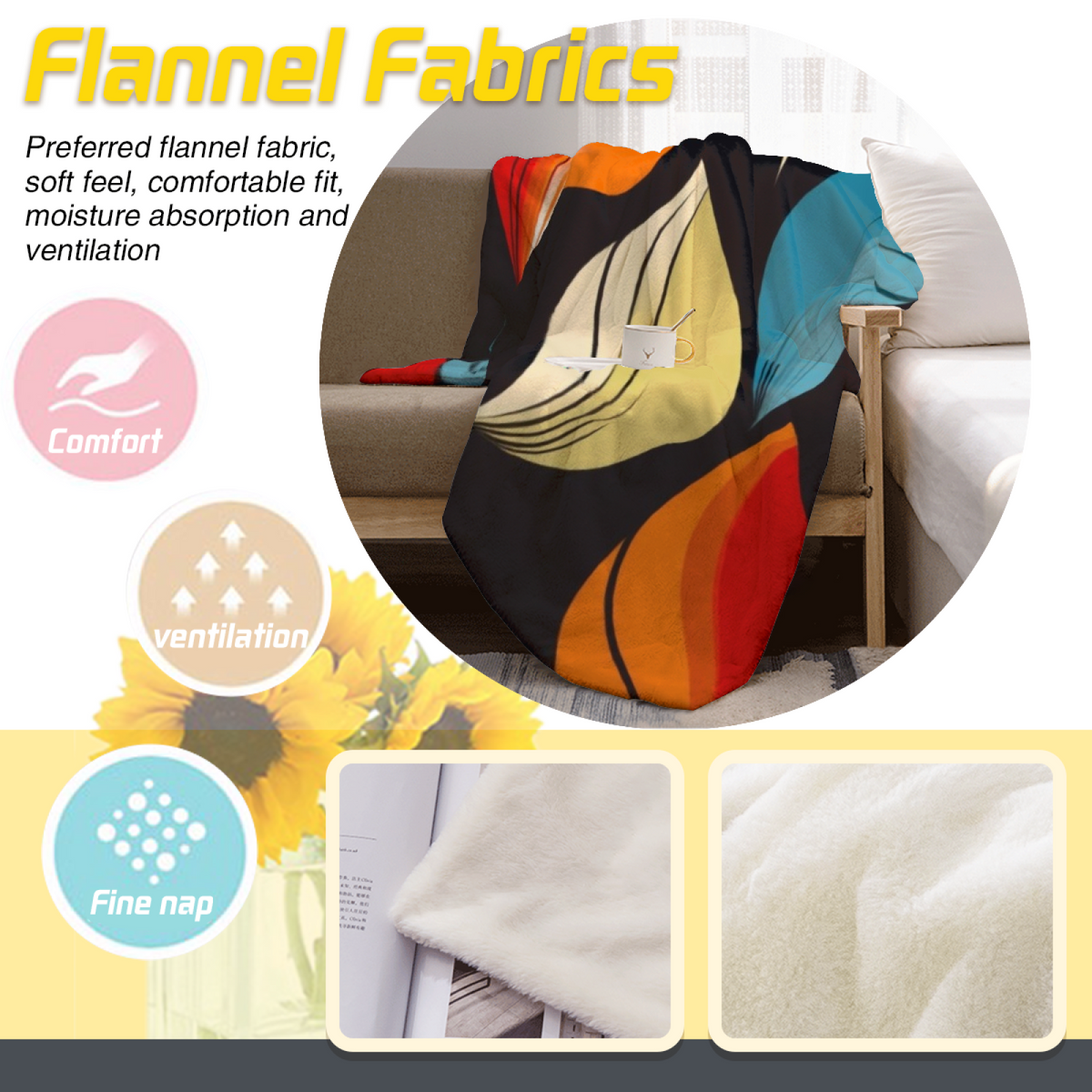 Misty Galaxy Rich Multicolor Modern Art Decorative Flannel Blanket