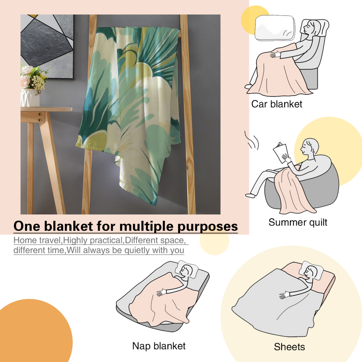 Opaline Wonder Inspired Cozy Flannel Bed Blanket ¨C Earthy Neutral Palette