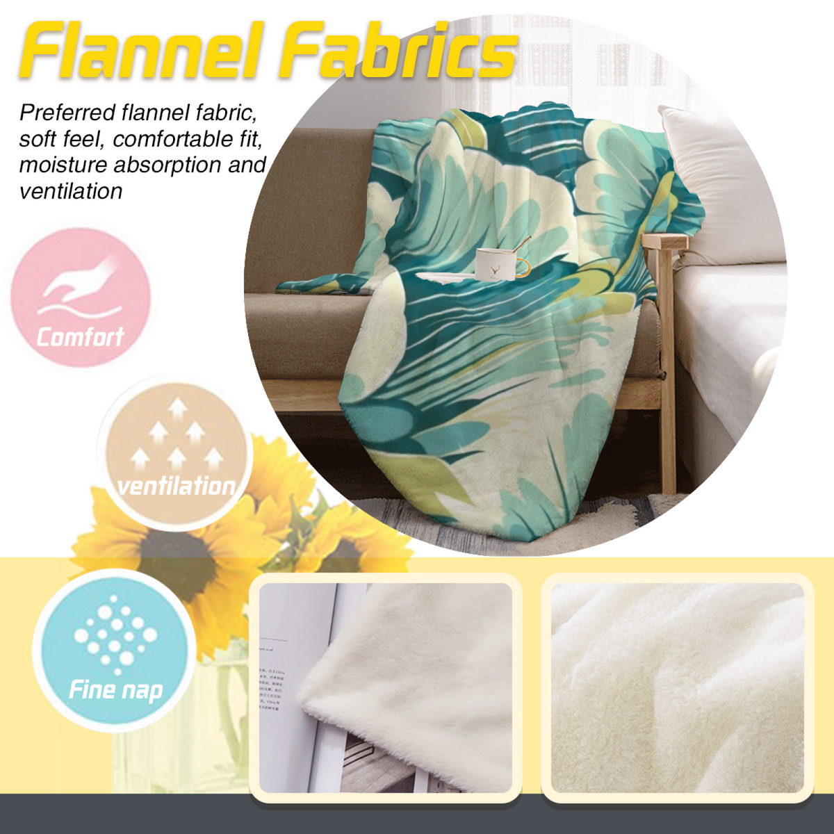 Opaline Wonder Inspired Cozy Flannel Bed Blanket ¨C Earthy Neutral Palette