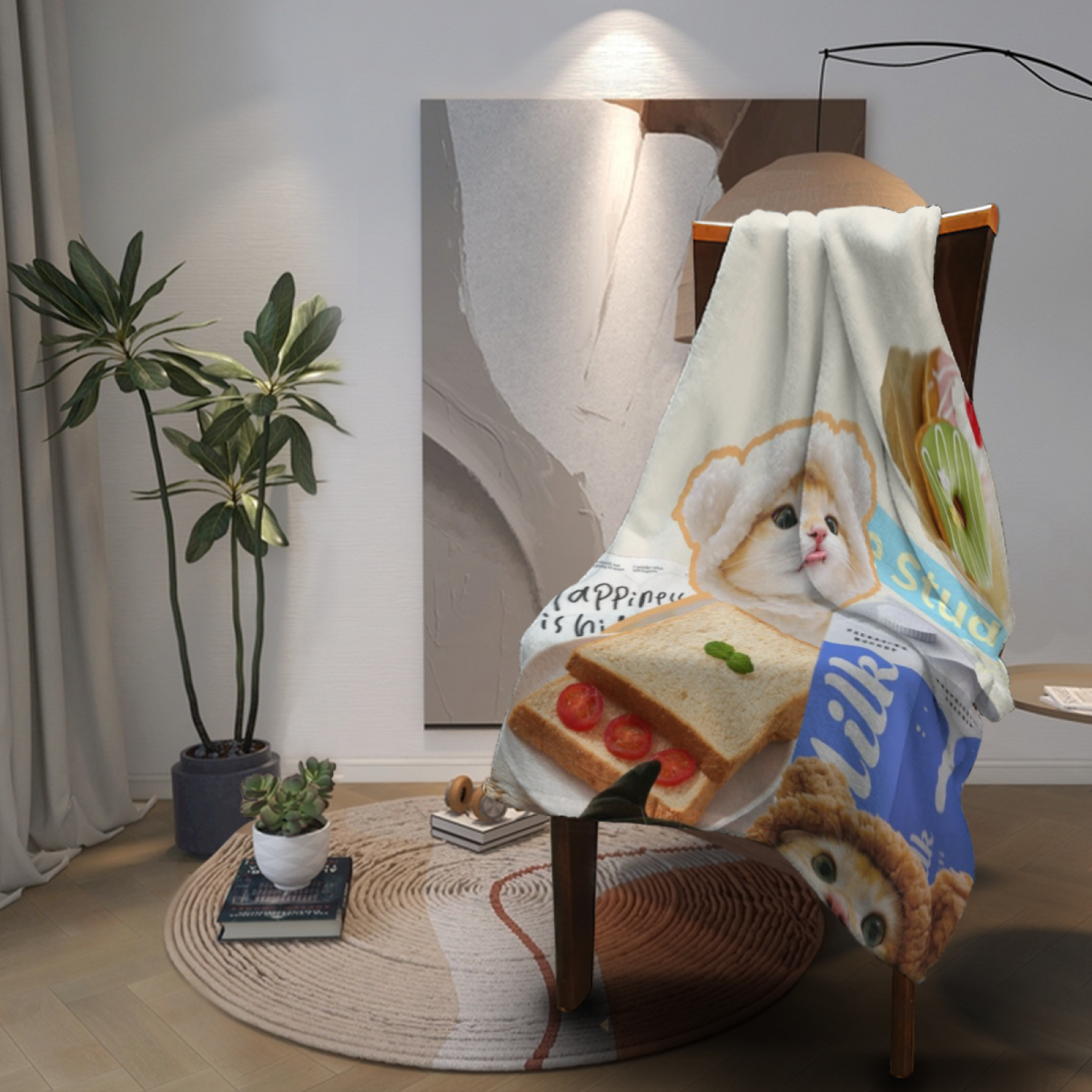 Soft Minimalist Plush Flannel Throw ¨C Orchard Spectrum Collection