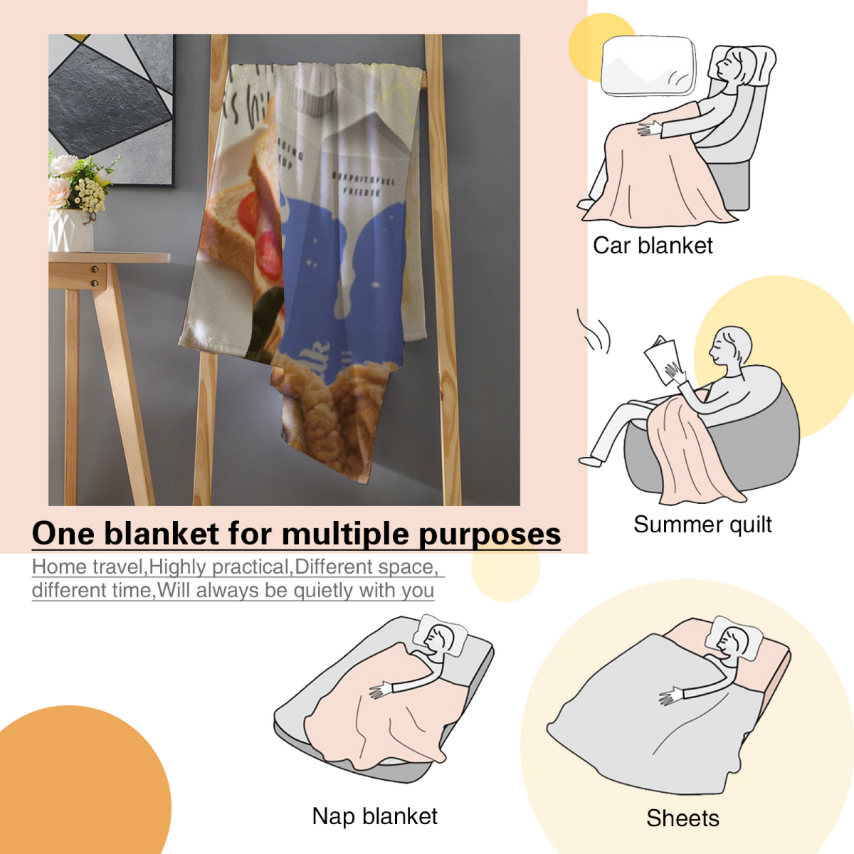Soft Minimalist Plush Flannel Throw ¨C Orchard Spectrum Collection