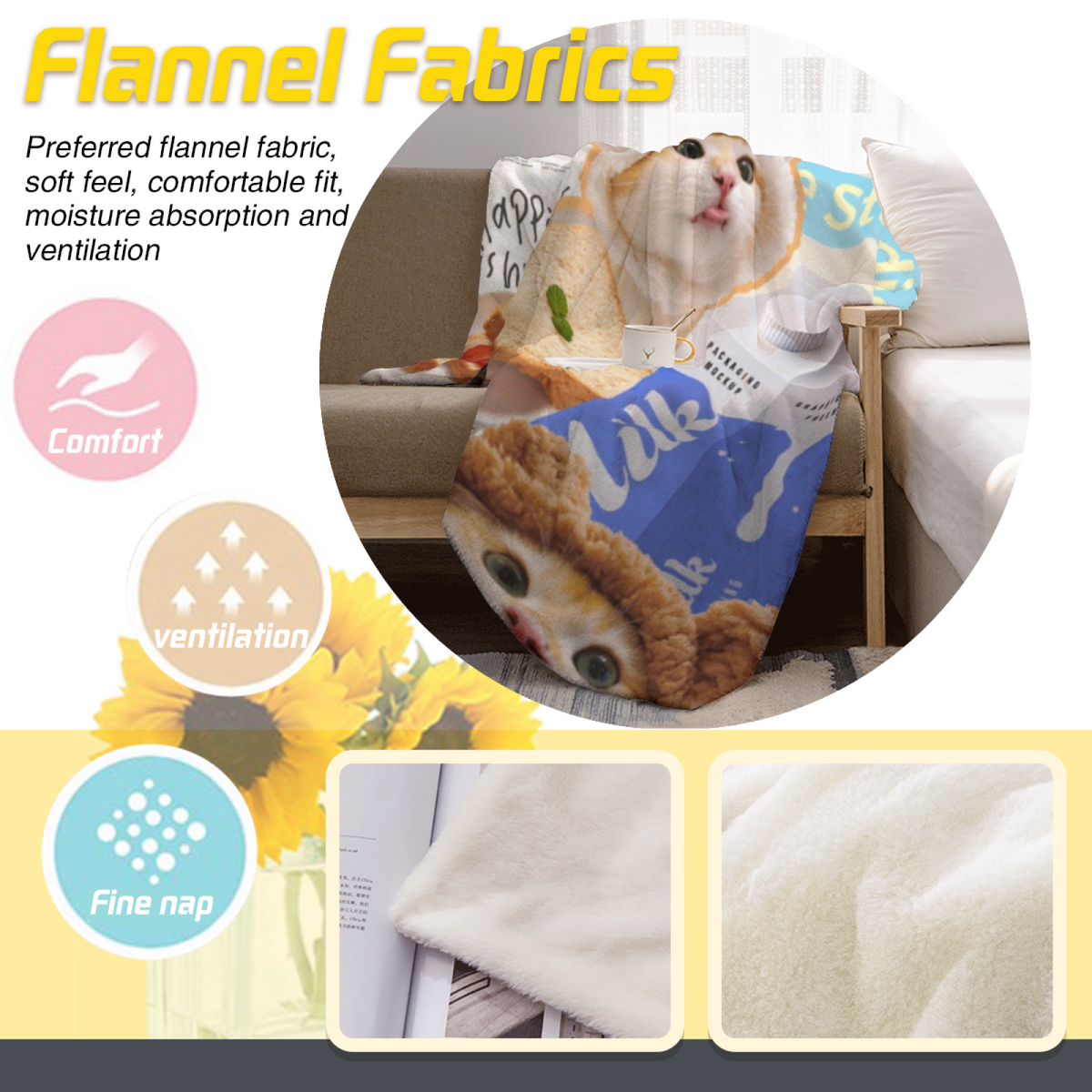 Soft Minimalist Plush Flannel Throw ¨C Orchard Spectrum Collection