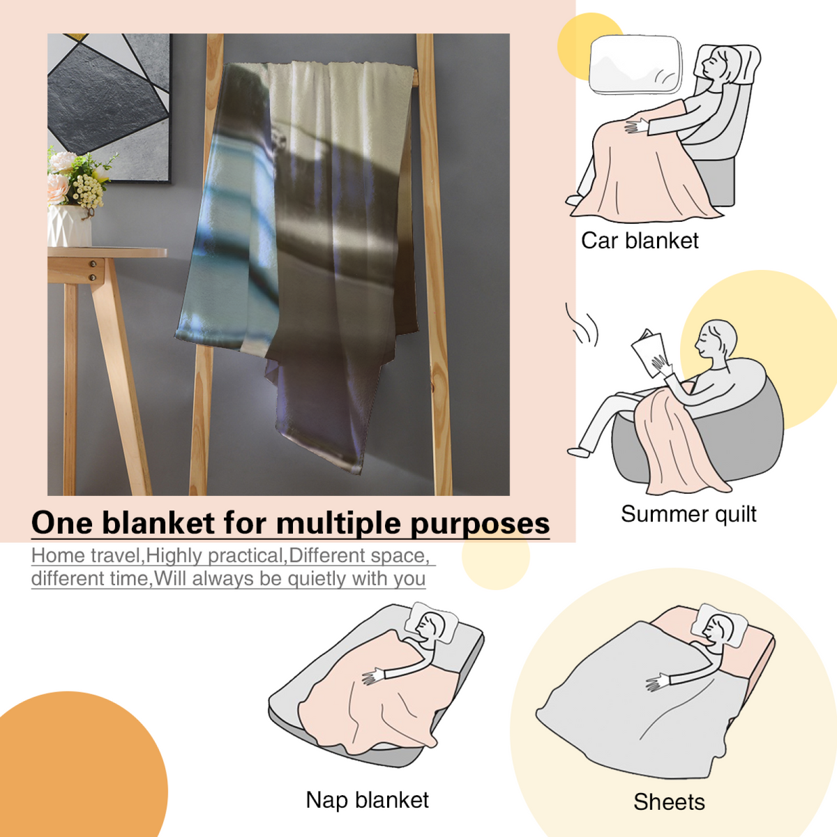 Lagoon Tapestry Soft Flannel Blanket in Dusty Lilac