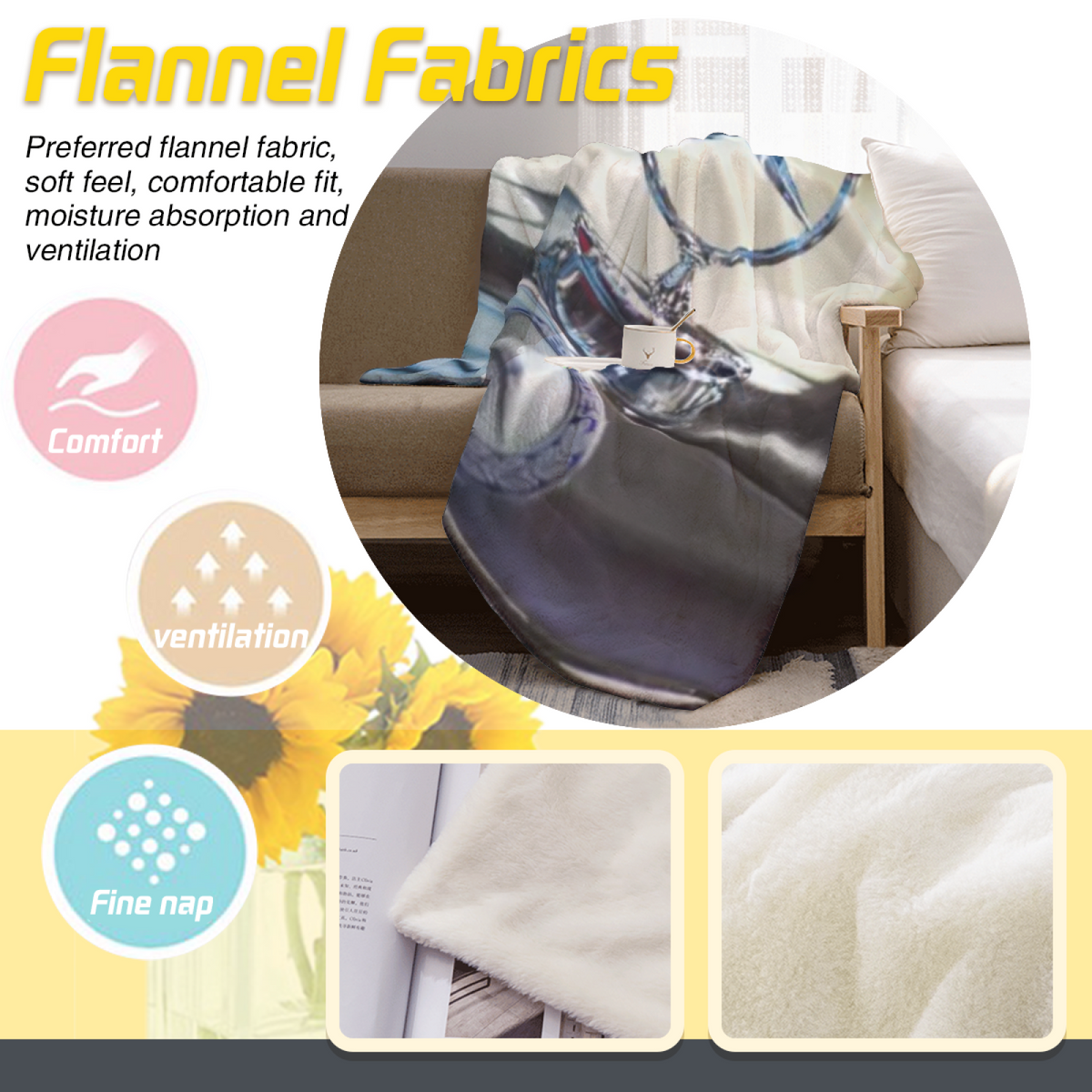 Lagoon Tapestry Soft Flannel Blanket in Dusty Lilac