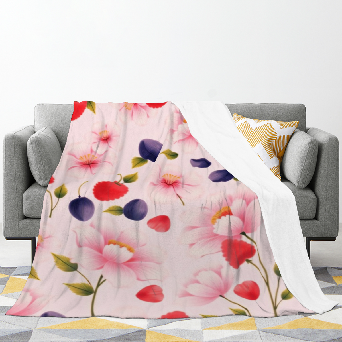 Pastel Multicolor Whimsical Decor Plush Flannel Throw ¨C Breezy Prism Edition