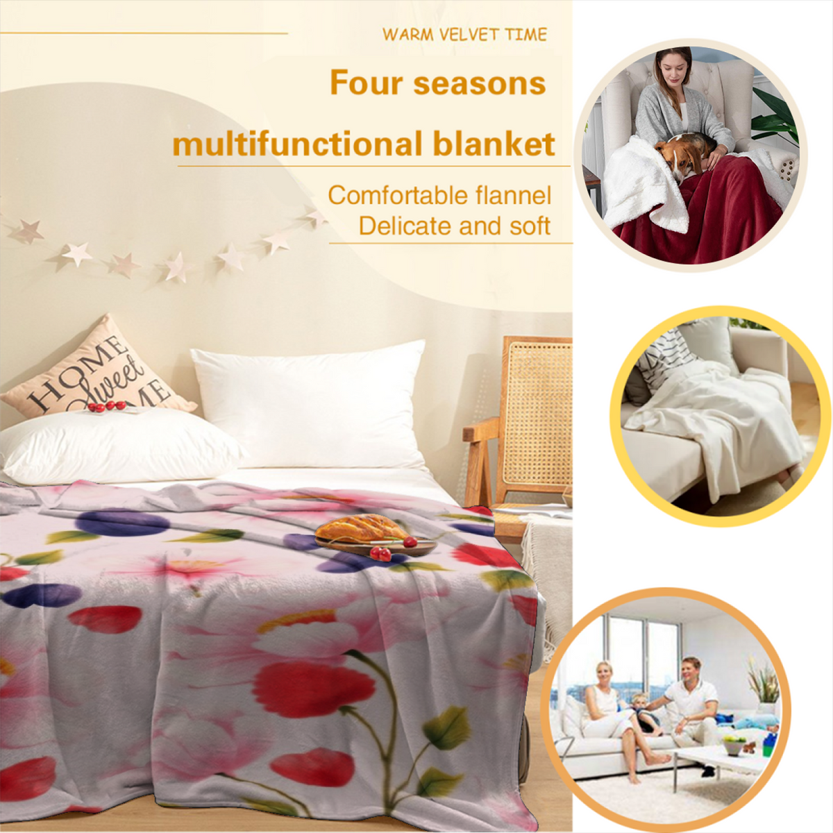 Pastel Multicolor Whimsical Decor Plush Flannel Throw ¨C Breezy Prism Edition