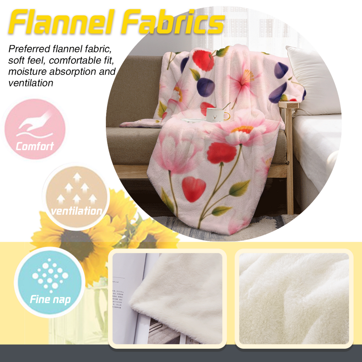 Pastel Multicolor Whimsical Decor Plush Flannel Throw ¨C Breezy Prism Edition