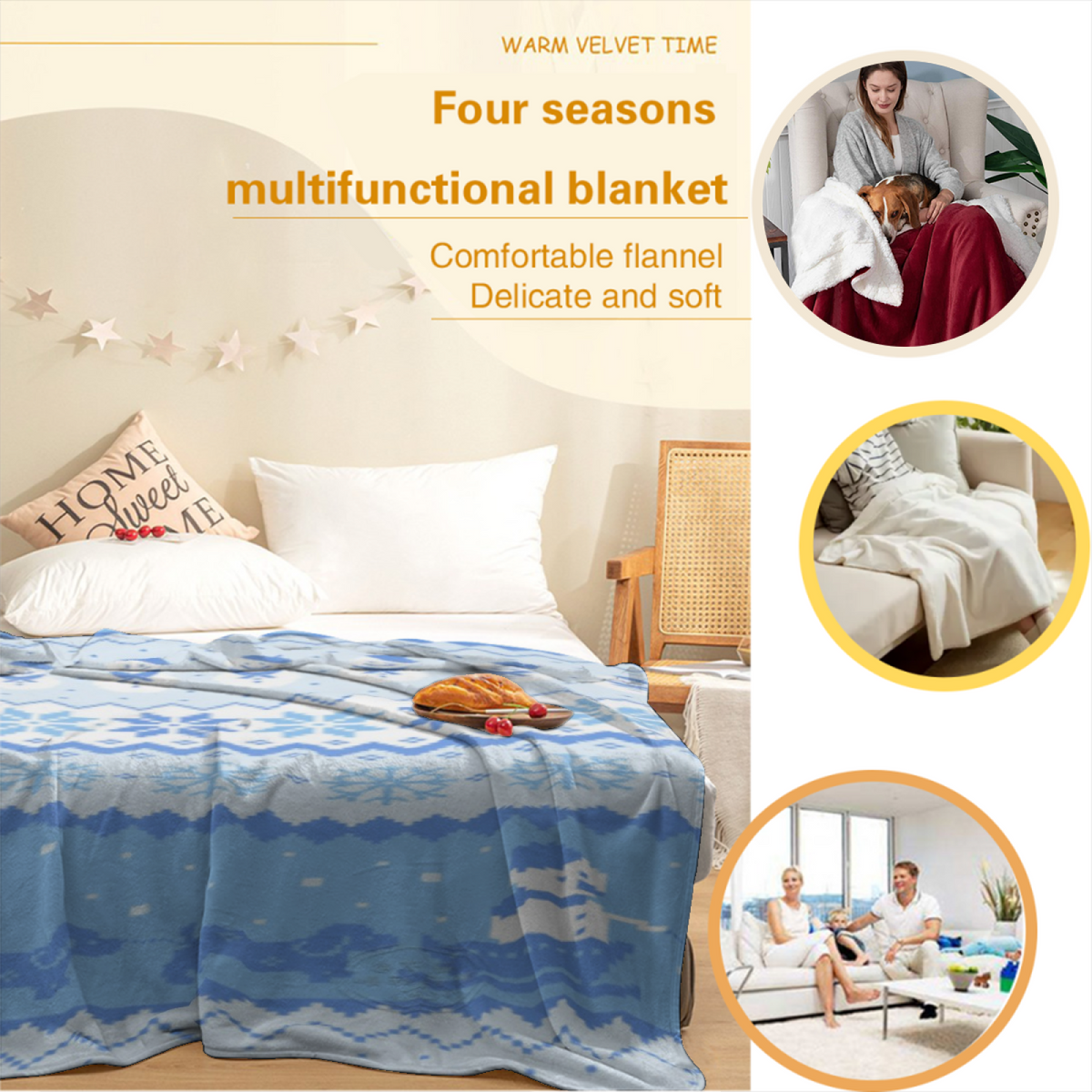 Zephyr Horizon Soft Neutral Art Flannel Throw Blanket