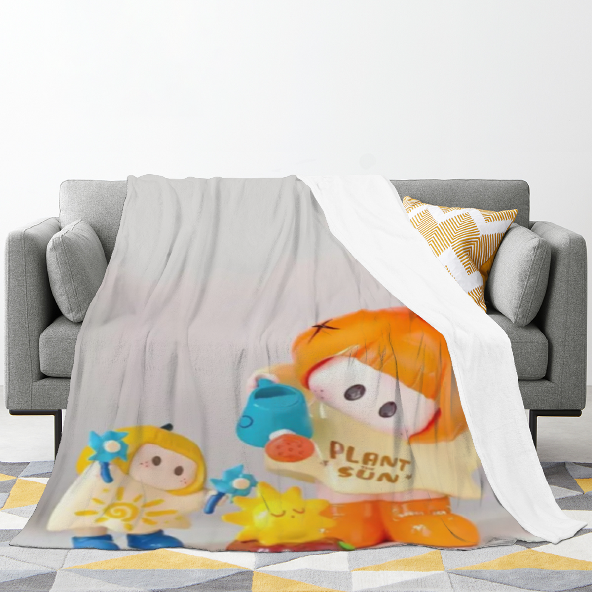 Soft Minimalist Plush Flannel Throw ¨C Harvest Ripple Collection