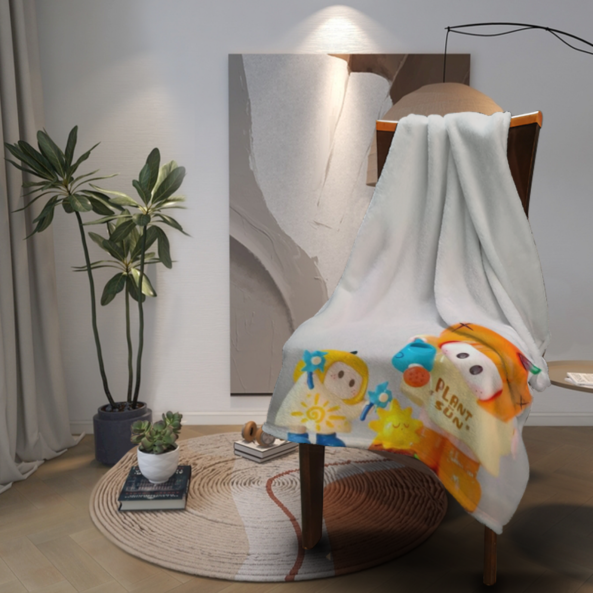 Soft Minimalist Plush Flannel Throw ¨C Harvest Ripple Collection