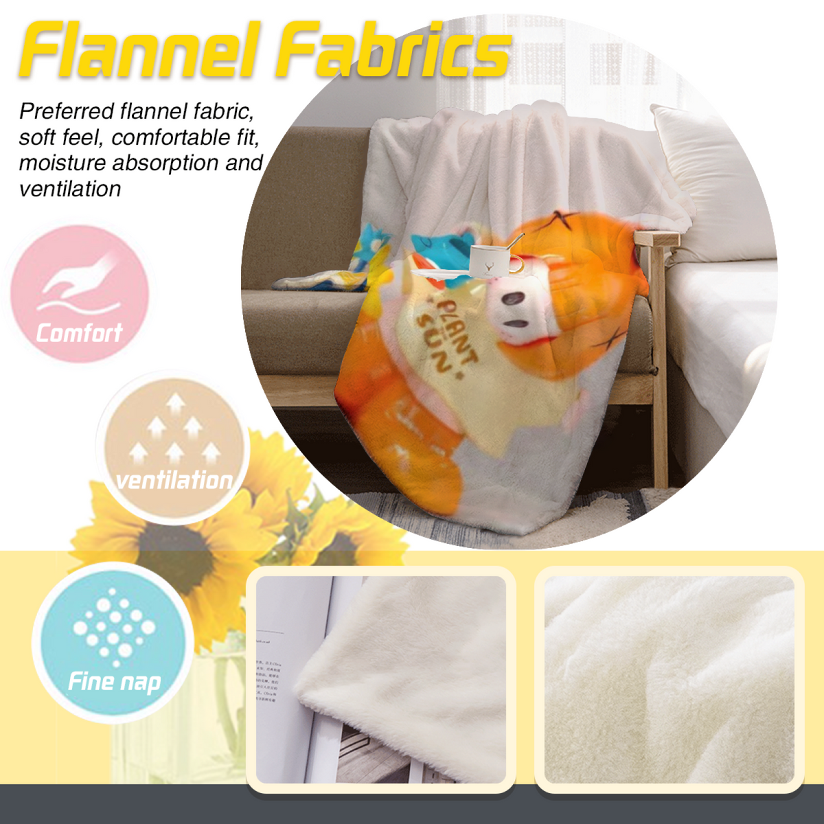 Soft Minimalist Plush Flannel Throw ¨C Harvest Ripple Collection