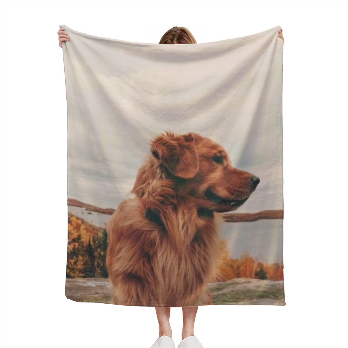 Soft Neutral Terracotta Sketch Lightweight Flannel Throw